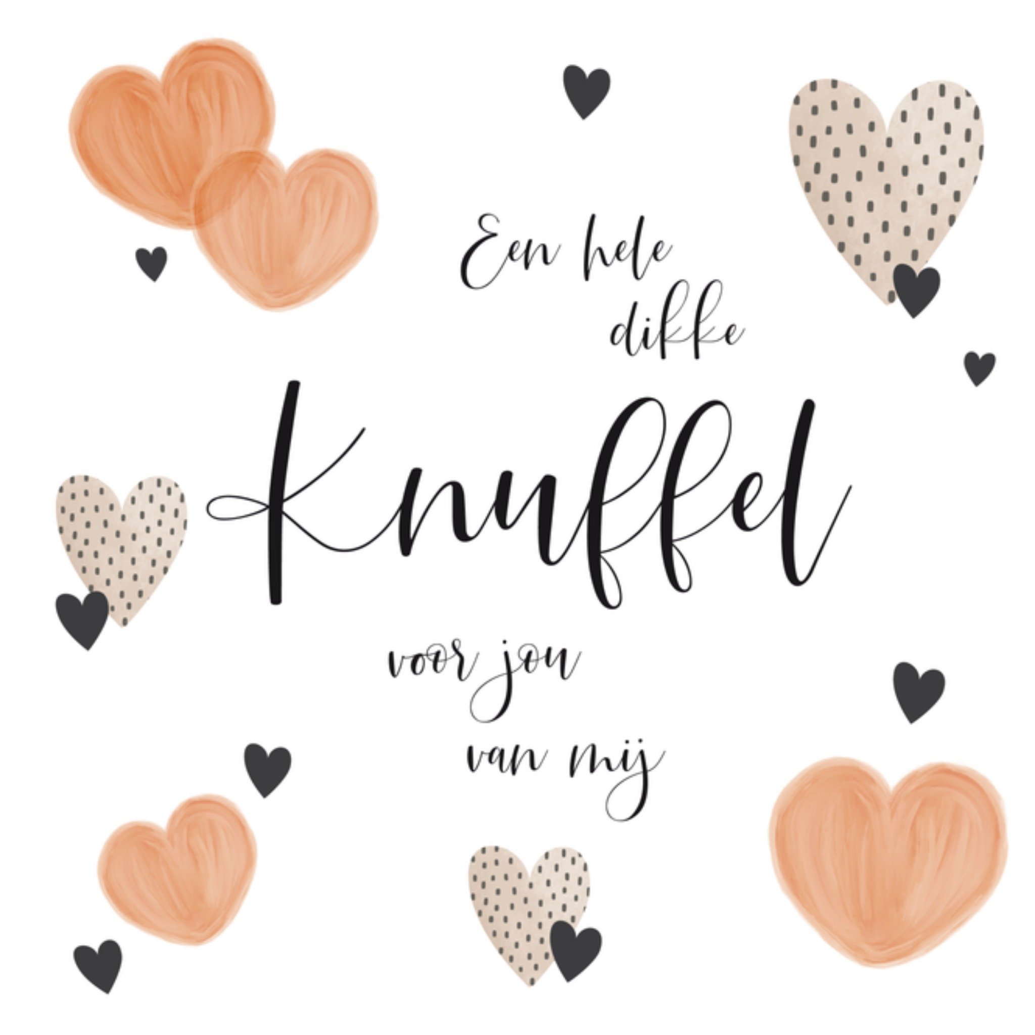 Denken aan Dikke knuffel Vierkante Kaart Tsjip