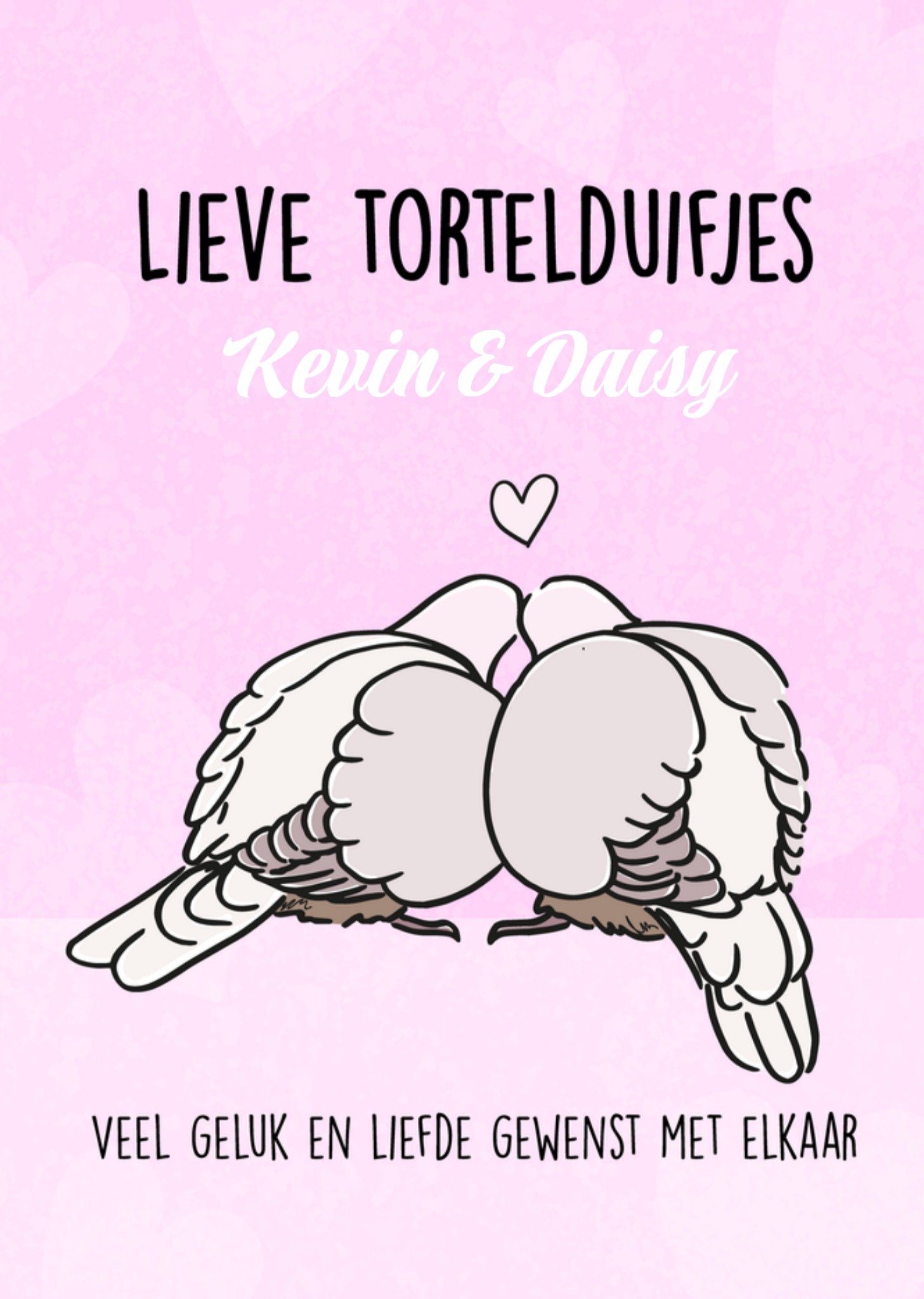 Huwelijkskaart Tortelduifjes Kaart Liefs Jansje