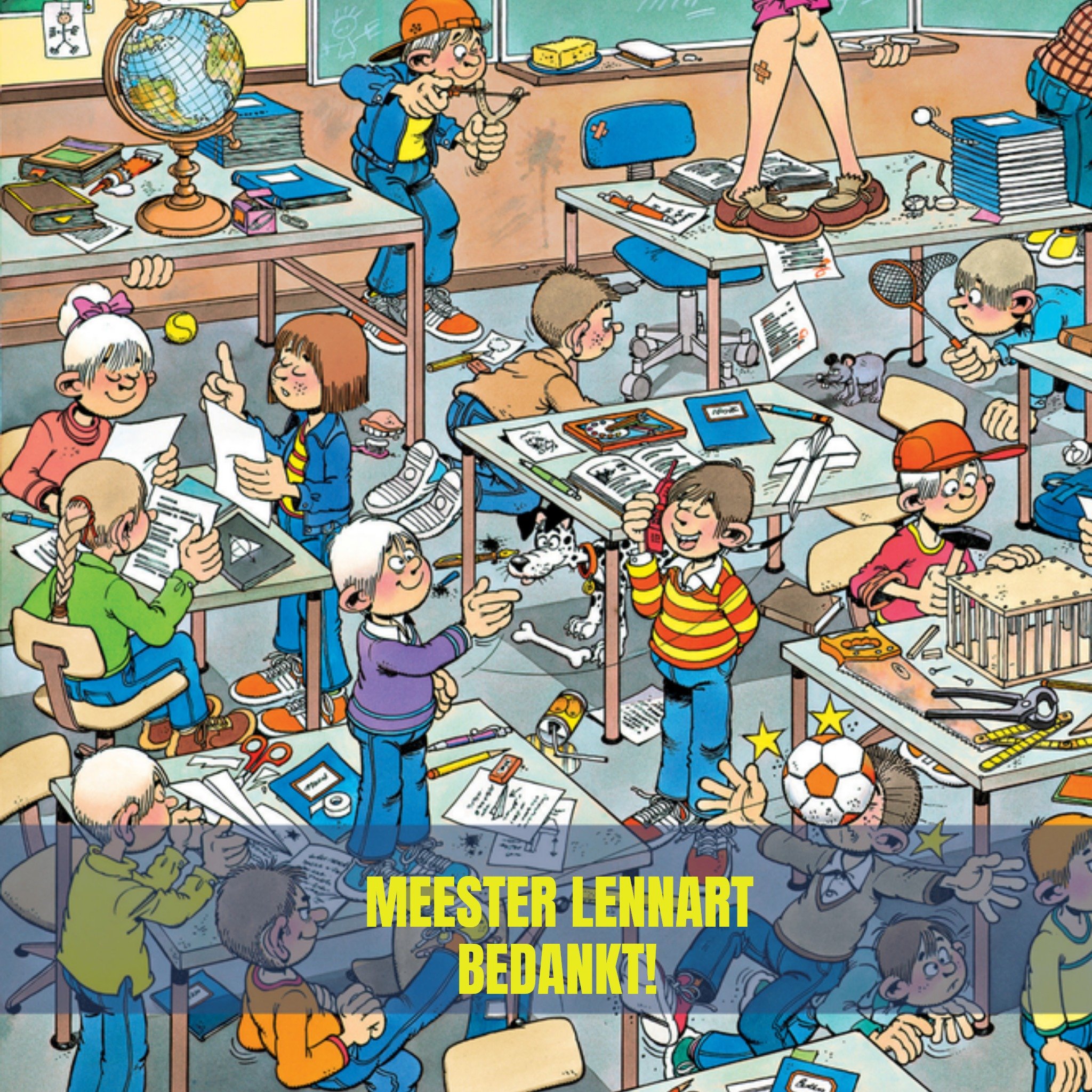 Bedankje voor de meester Vierkante Kaart Jan van Haasteren