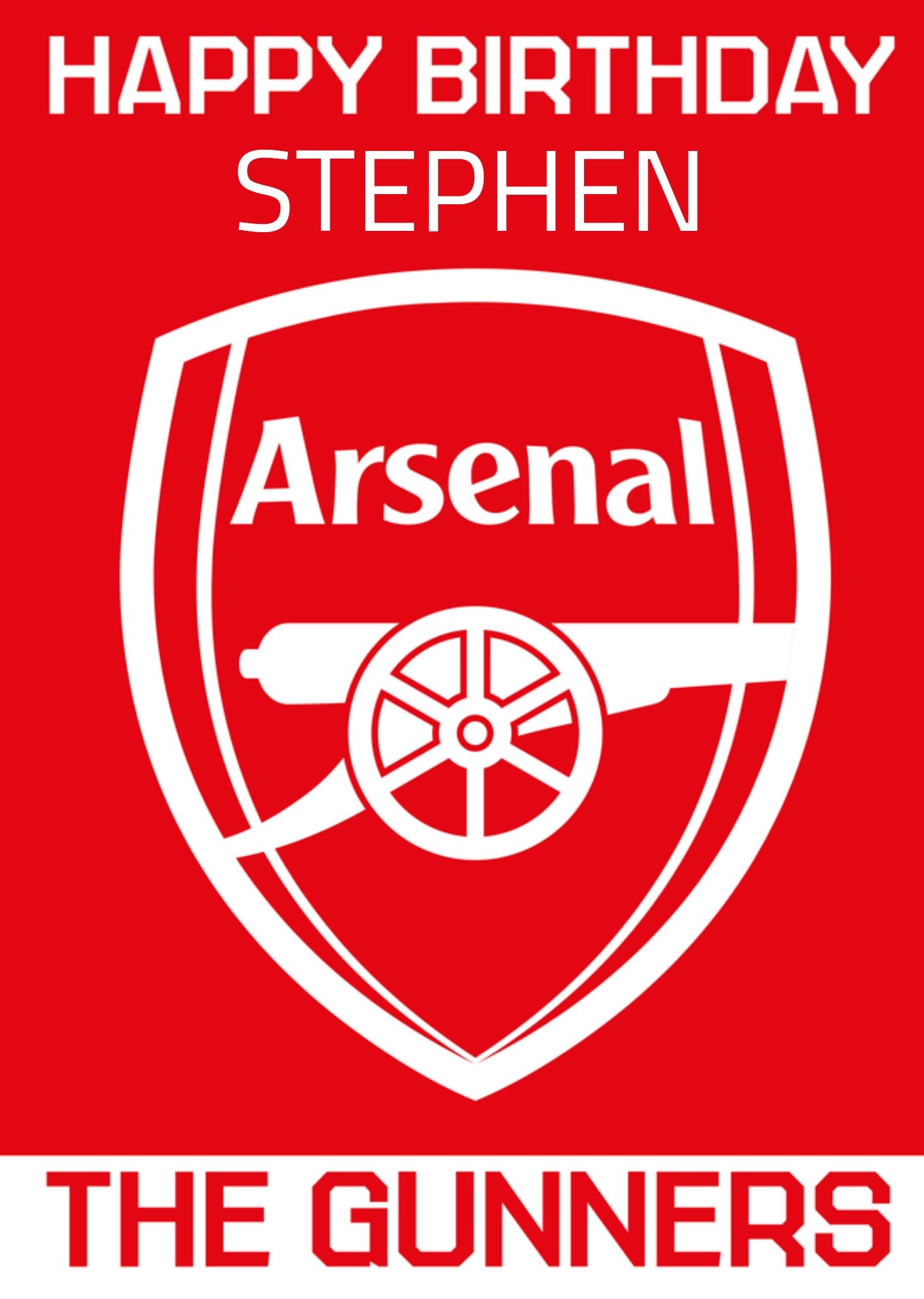 Verjaardagskaart Met naam Kaart Arsenal