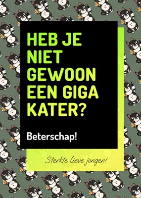 Heb Je Niet Gewoon Een Giga Kater Katten Patroon Beterschap Kaart
