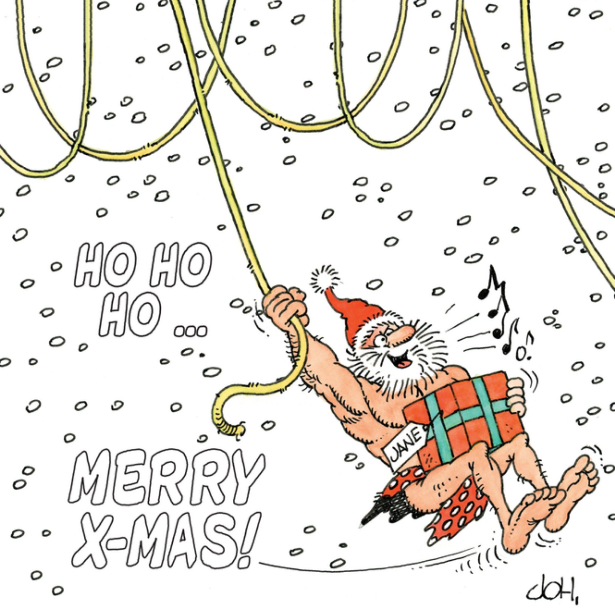 Kerstkaart kerstman Jan van Haasteren