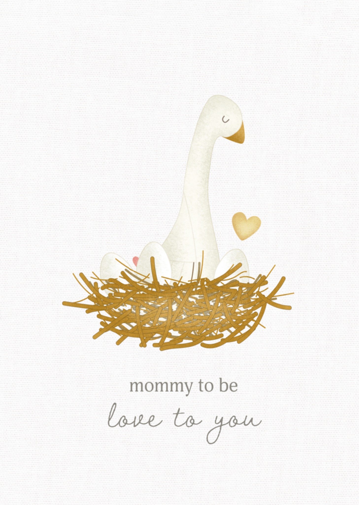 Valentijnskaart Mommy To Be Love To You Geïllustreerde gans Kaart Little Dutch