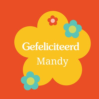 Geïllustreerd Bloemen Gefeliciteerd Kaart