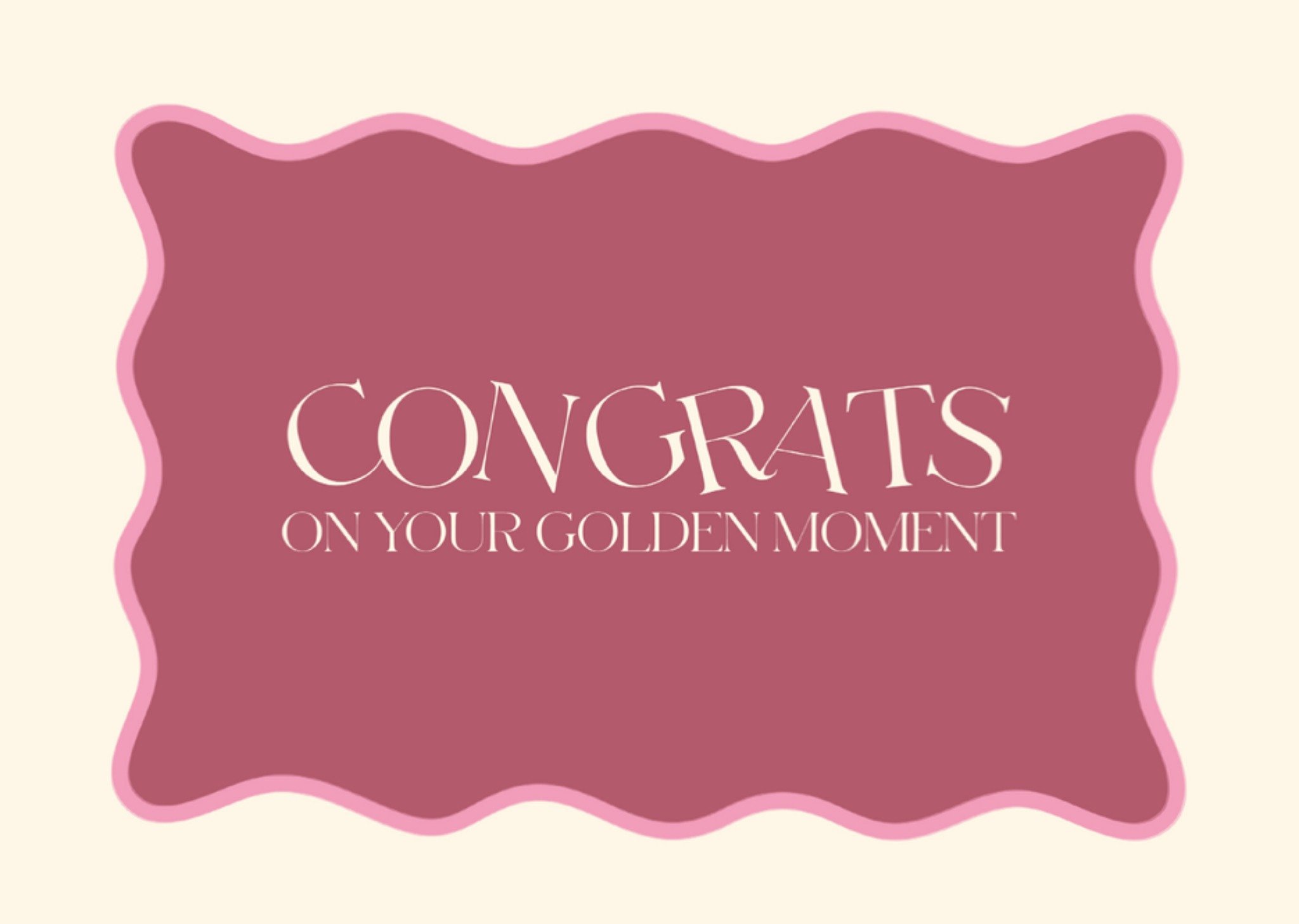 Congrats On Your Golden Moment Typografisch Felicitatiekaart Greetz