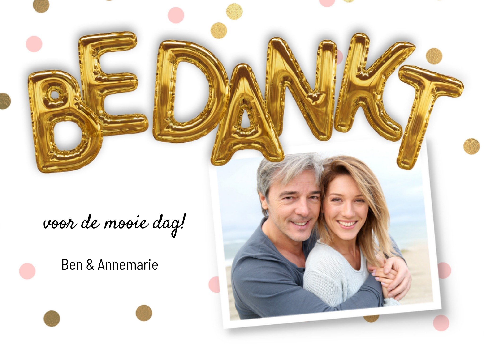 Bedankt Folieballon Fotokaart Kaart Luckz