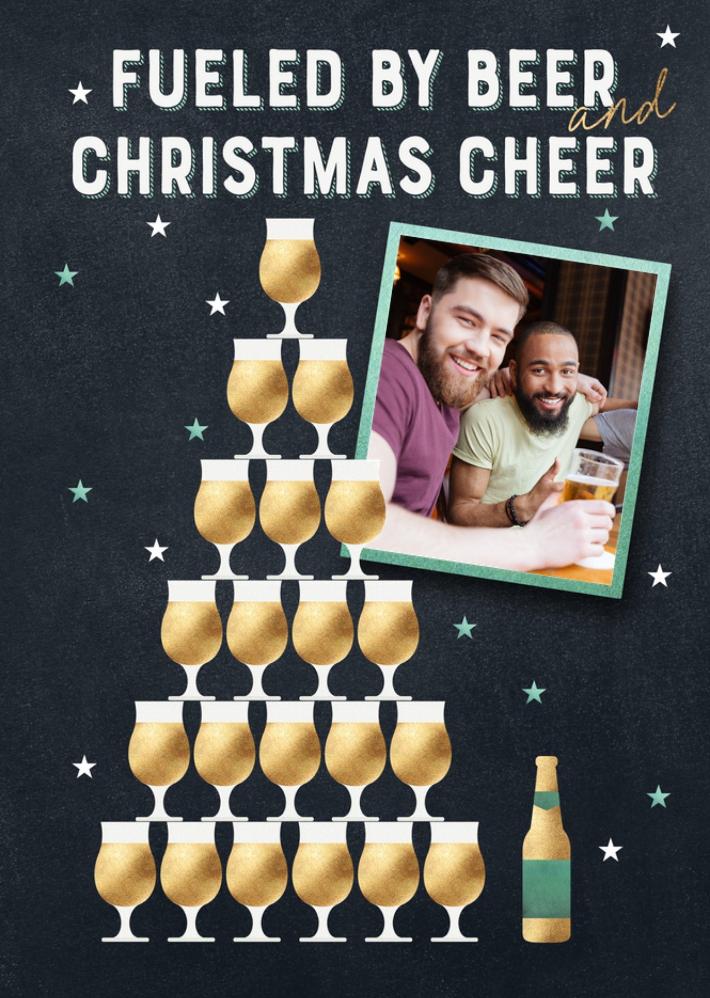 Kerstkaart Met foto Bier kerstboom Luckz