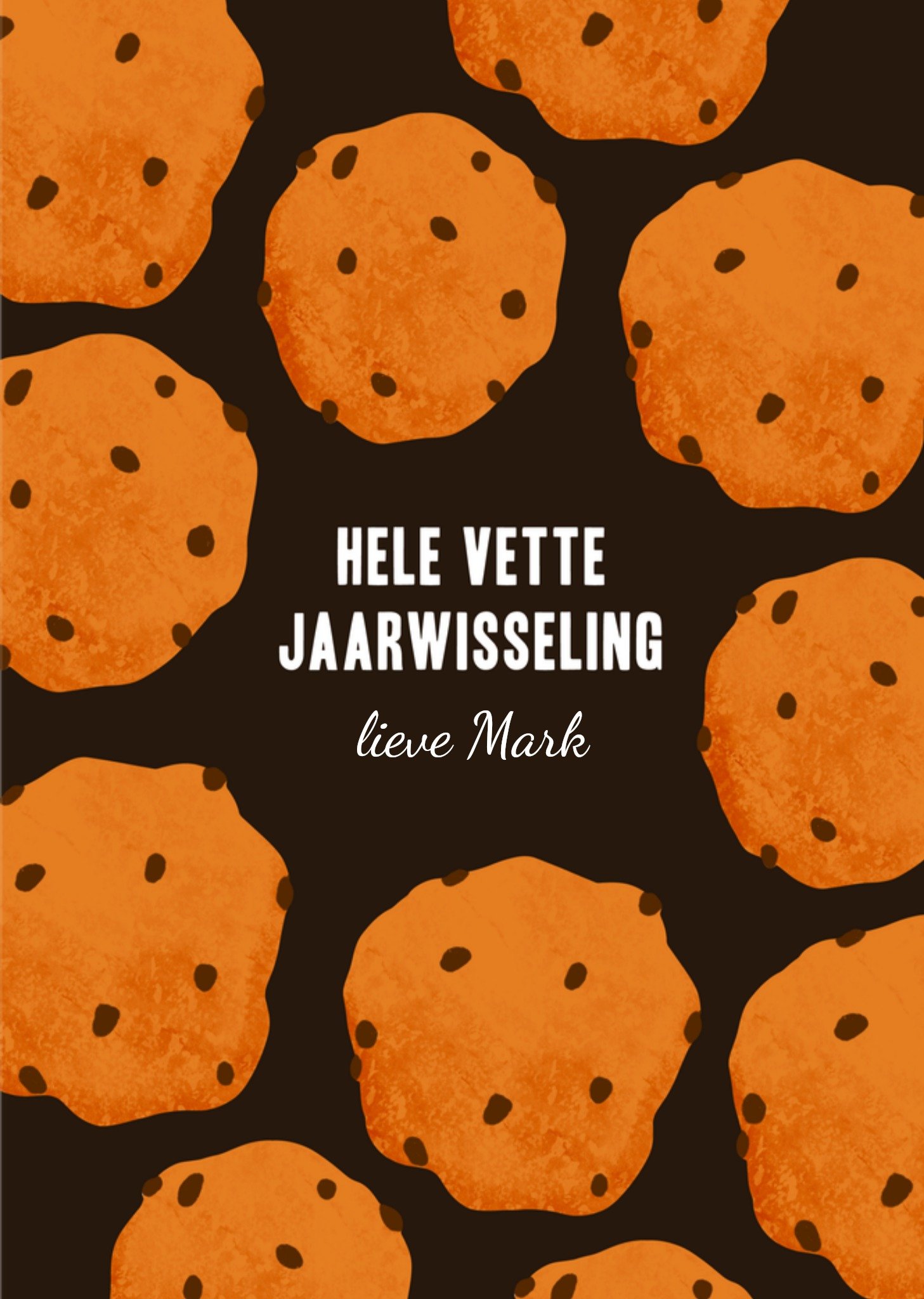 Nieuwjaarskaart Oliebollen Met naam Greetz