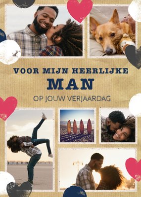 Voor Mijn Heerlijke Man Collage Verjaardag Kaart