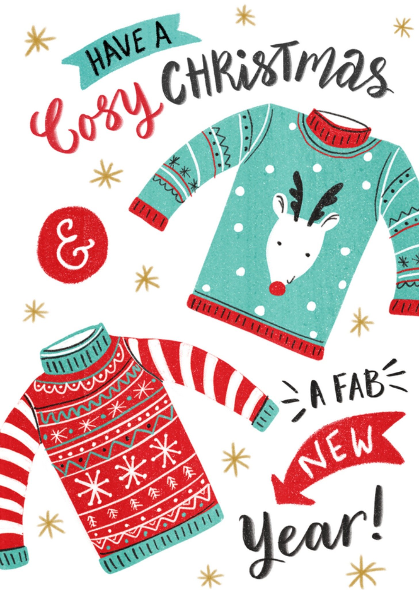 Kerstkaart kersttruien Dalia Clark Design