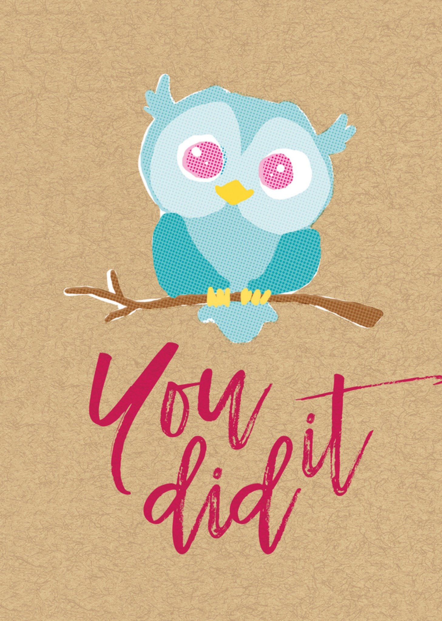 Geslaagd kaart uil you did it Kaart Paperclip