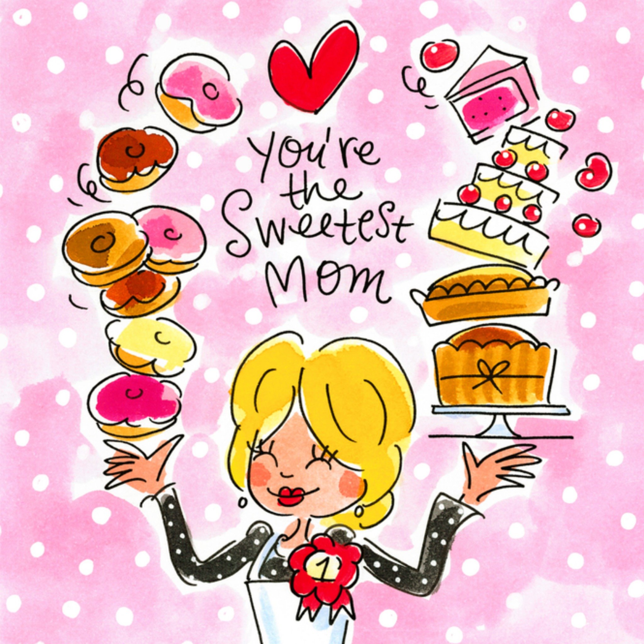 Moederdagkaart zoetigheid Vierkante Kaart Blond Amsterdam