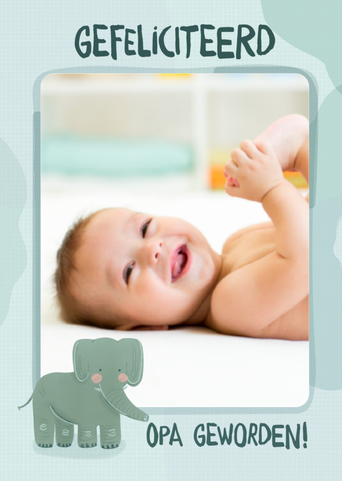Greetz Geboortekaart foto olifant Standard Card
