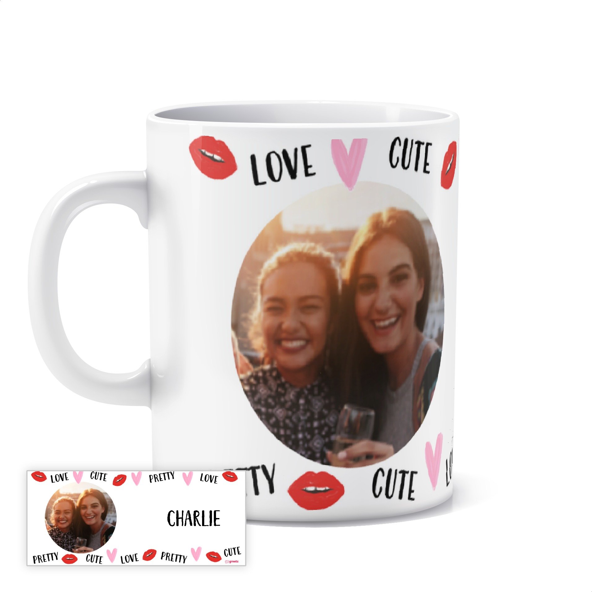 Greetz | Mok | Love Cute | met eigen foto en tekst | Ceramic Mug