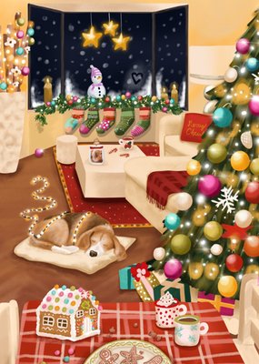 Aniet Illustration | Kerstkaart | Cosy Christmas