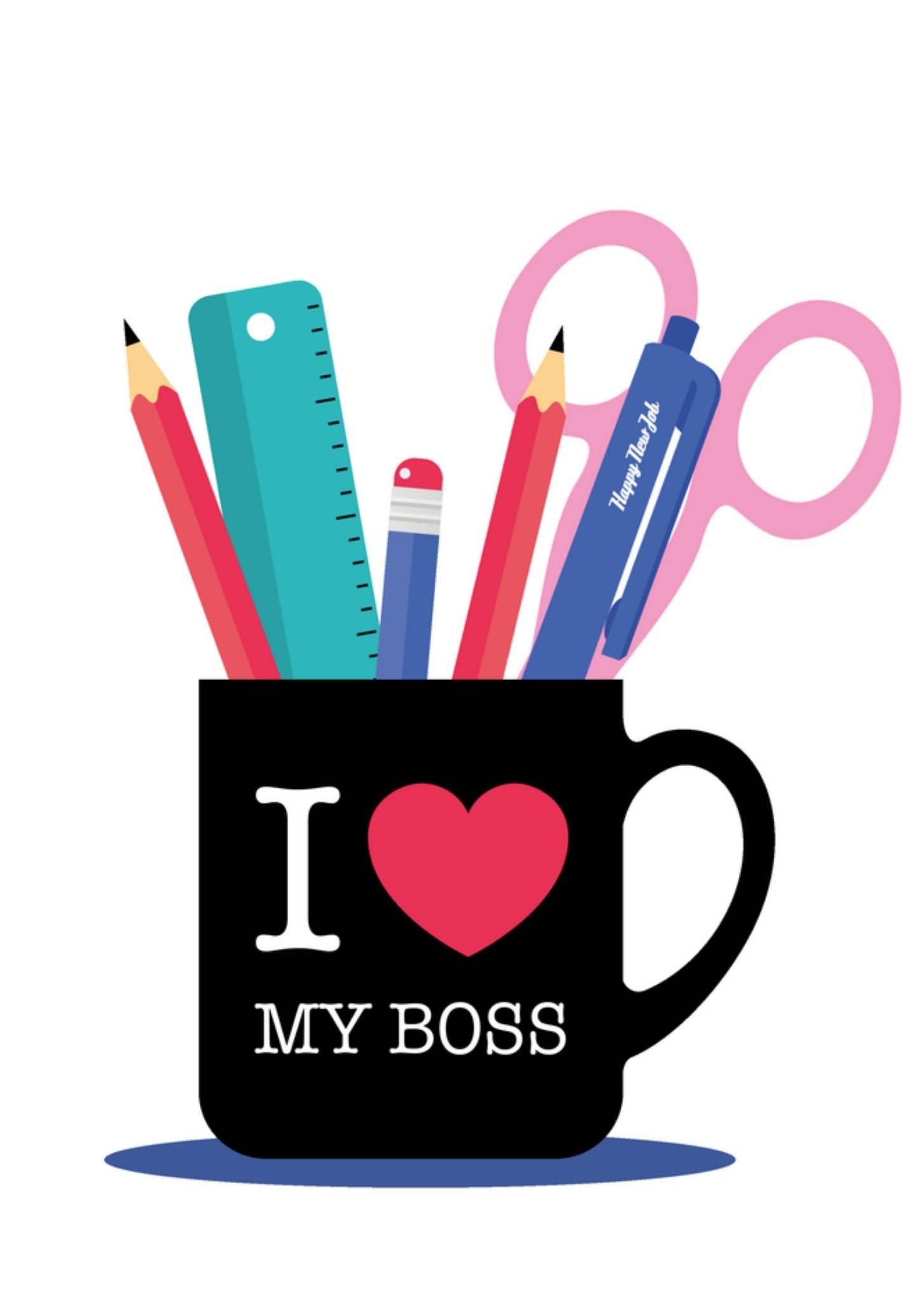 Dag van de baas kaart Kantoor Kaart Paperclip