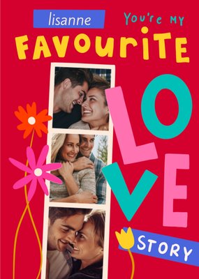 Jij Bent Mijn Favoriete Liefdesverhaal Kleurrijke Collage Foto Upload Liefde Kaart