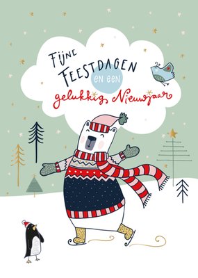 Funny Side Up | Kerstkaart | Fijne Feestdagen en een Gelukkig Nieuwjaar | Polar Bear