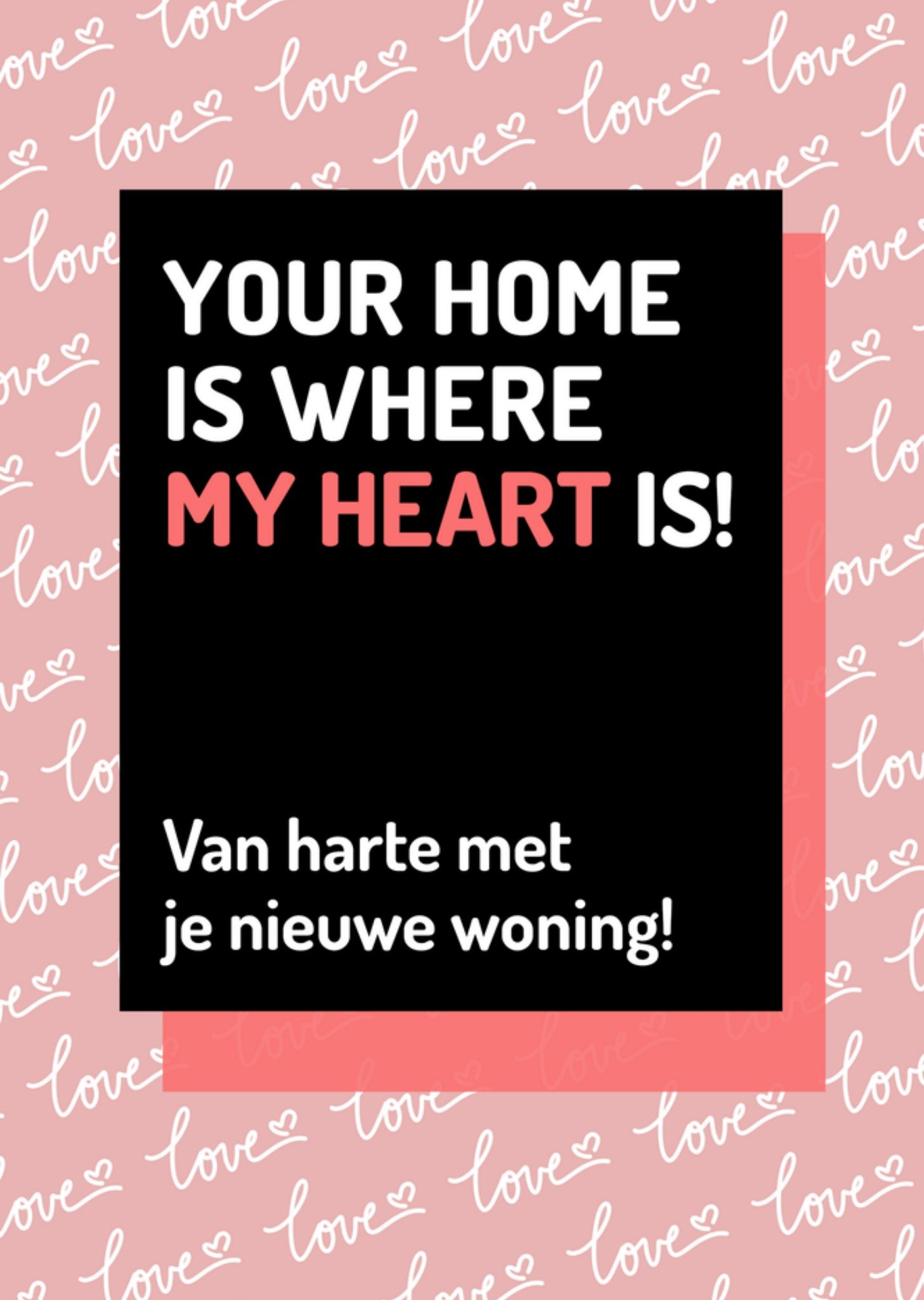 Nieuwe woning home tekst Kaart Love Repeat