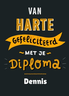 Lint Typografisch Gefeliciteerd Met Je Diploma Kaart