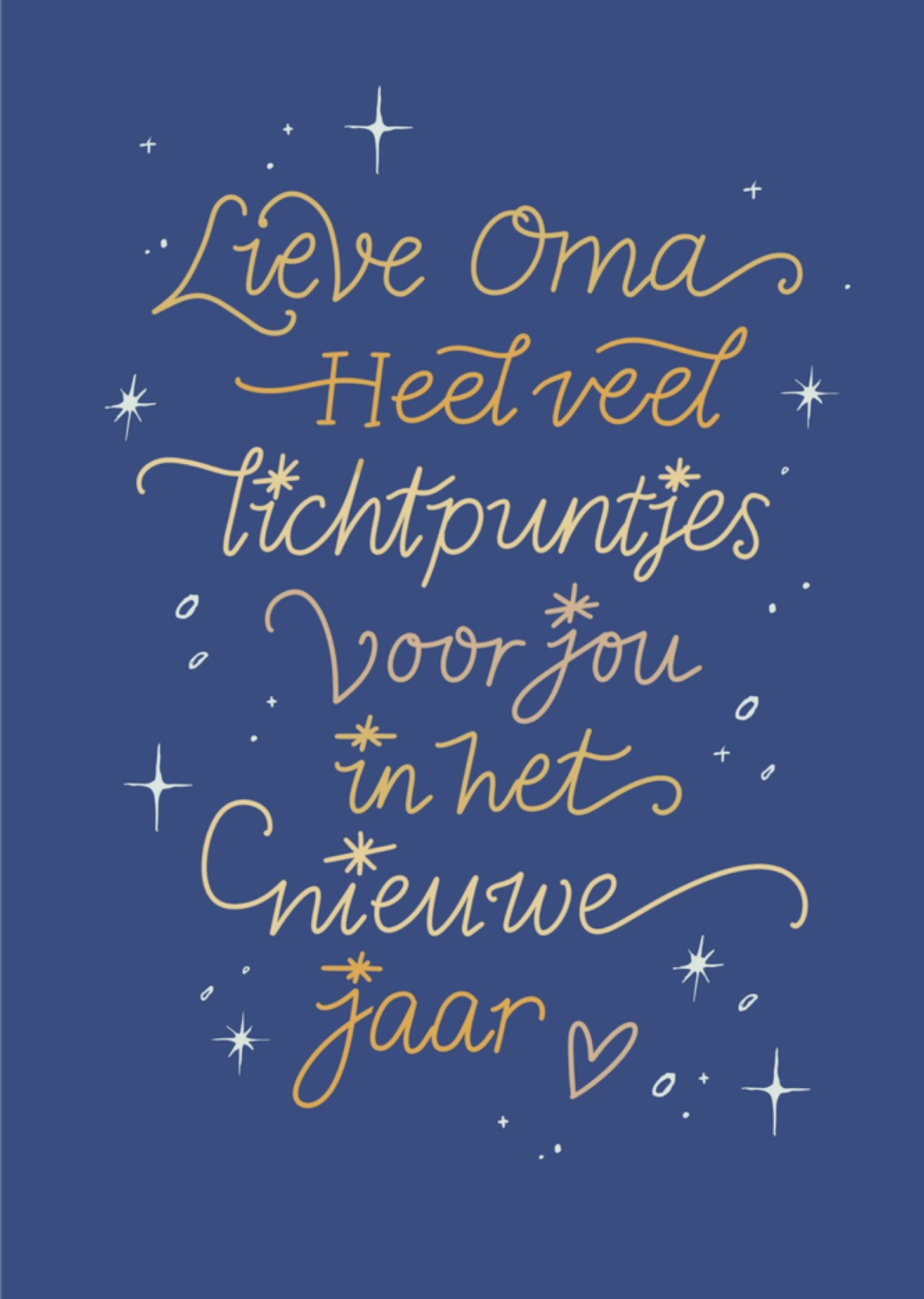 Nieuwjaarskaart Lieve Oma Kaart Greetz