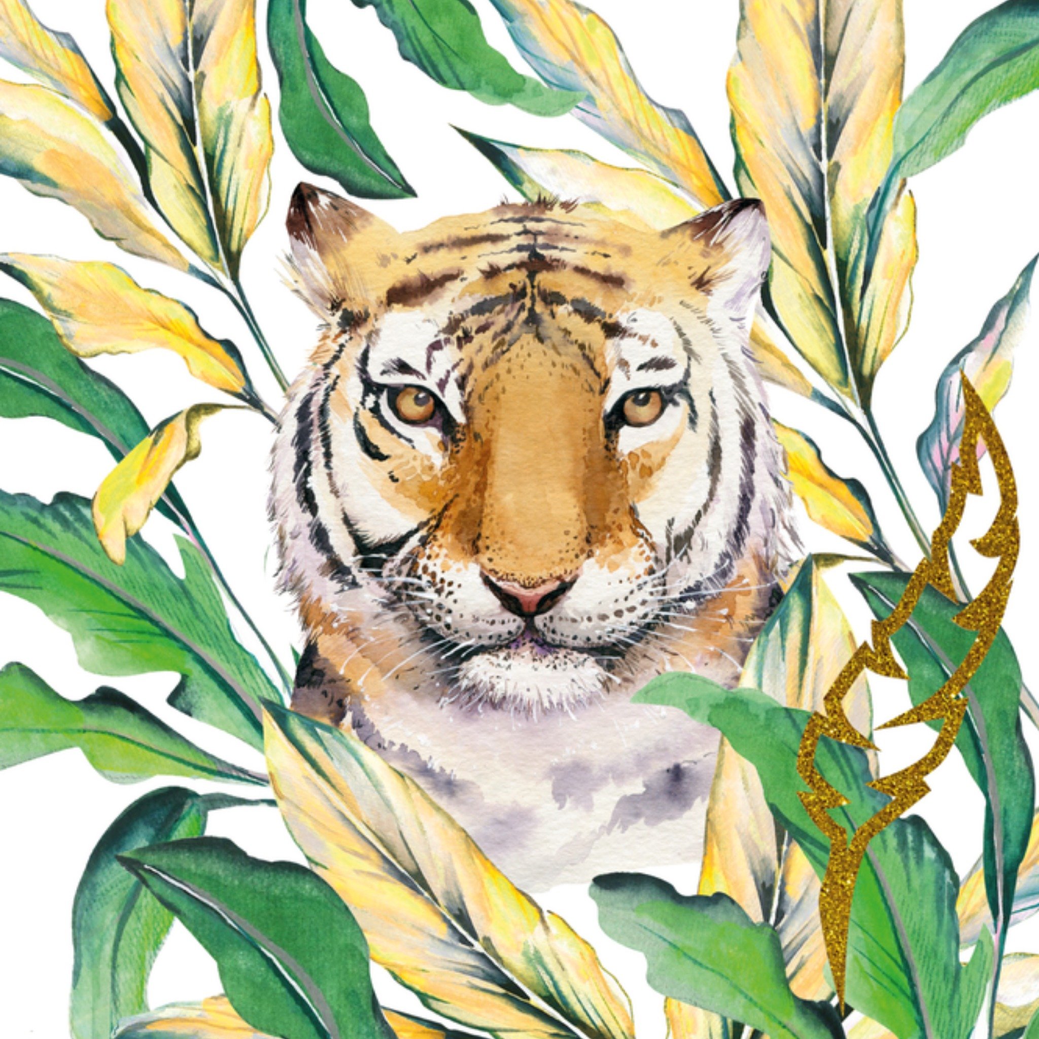 Zomaar kaart Tijger Vierkante Kaart Paperclip