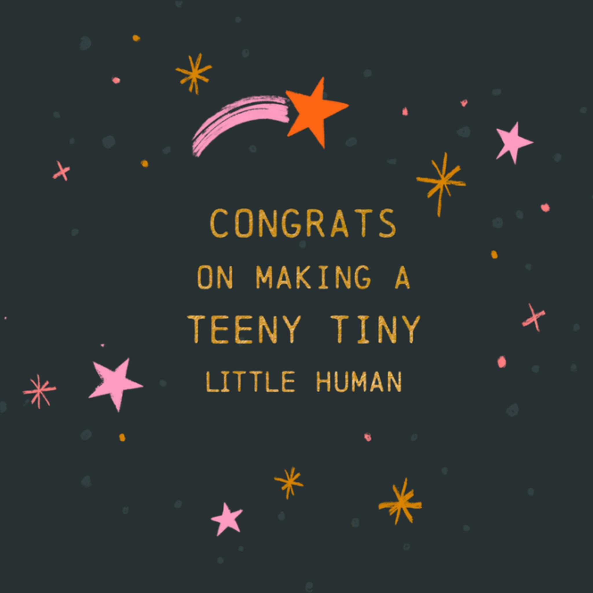 Greetz Geboortekaart teeny tiny human Vierkant