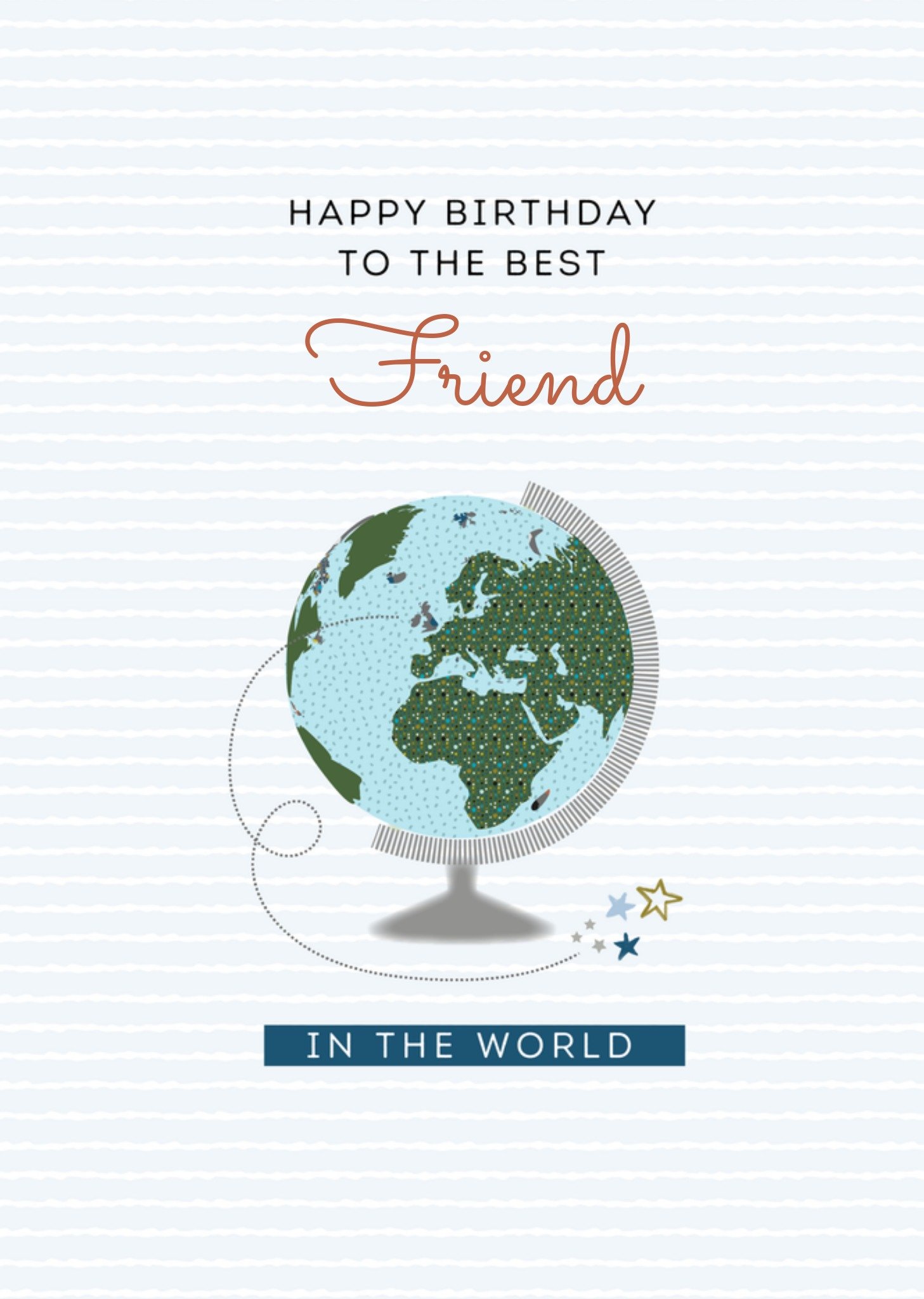 Verjaardagskaart Wereldbol Vriend Kaart TMS