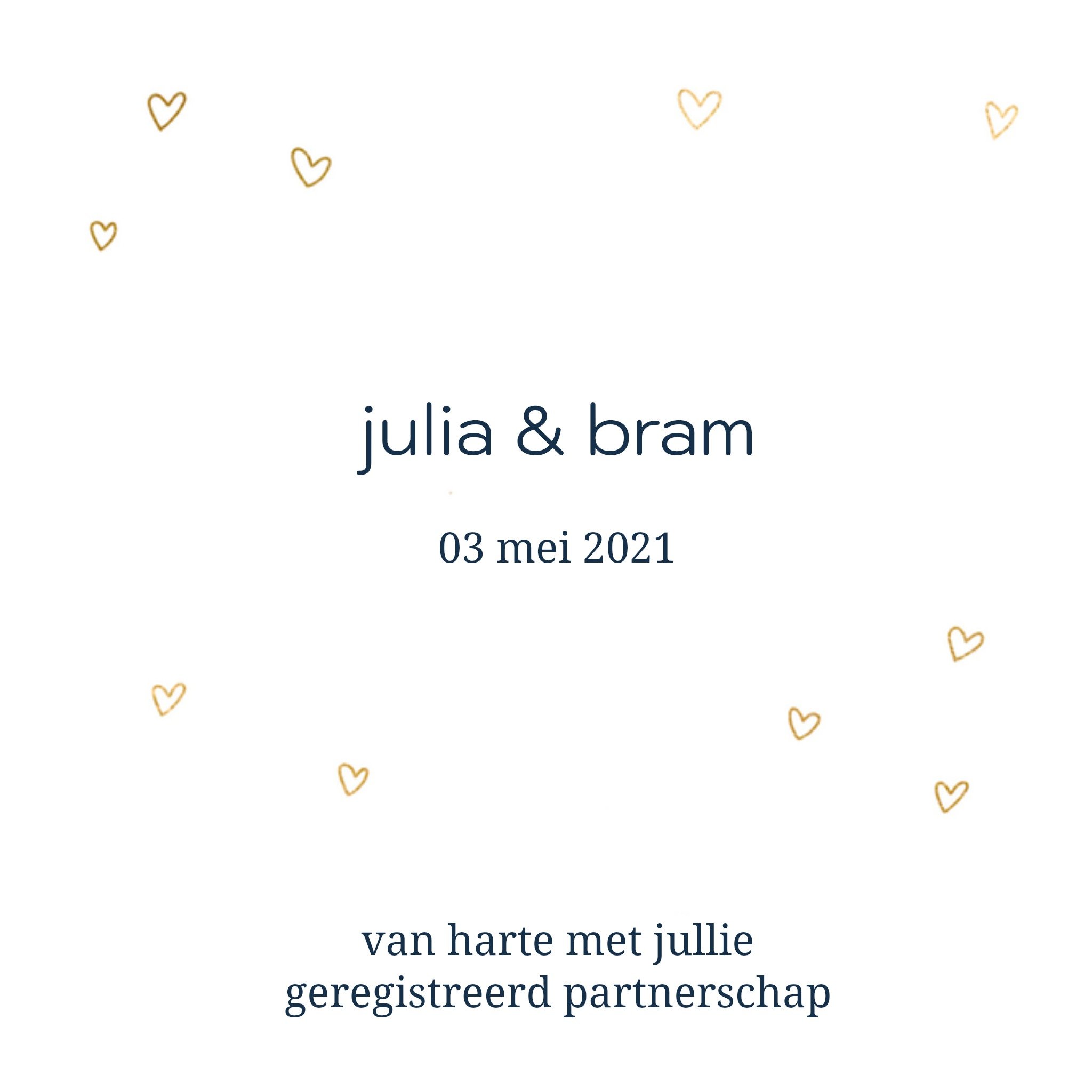 Greetz Huwelijkskaart Geregistreerd partnerschap Vierkant