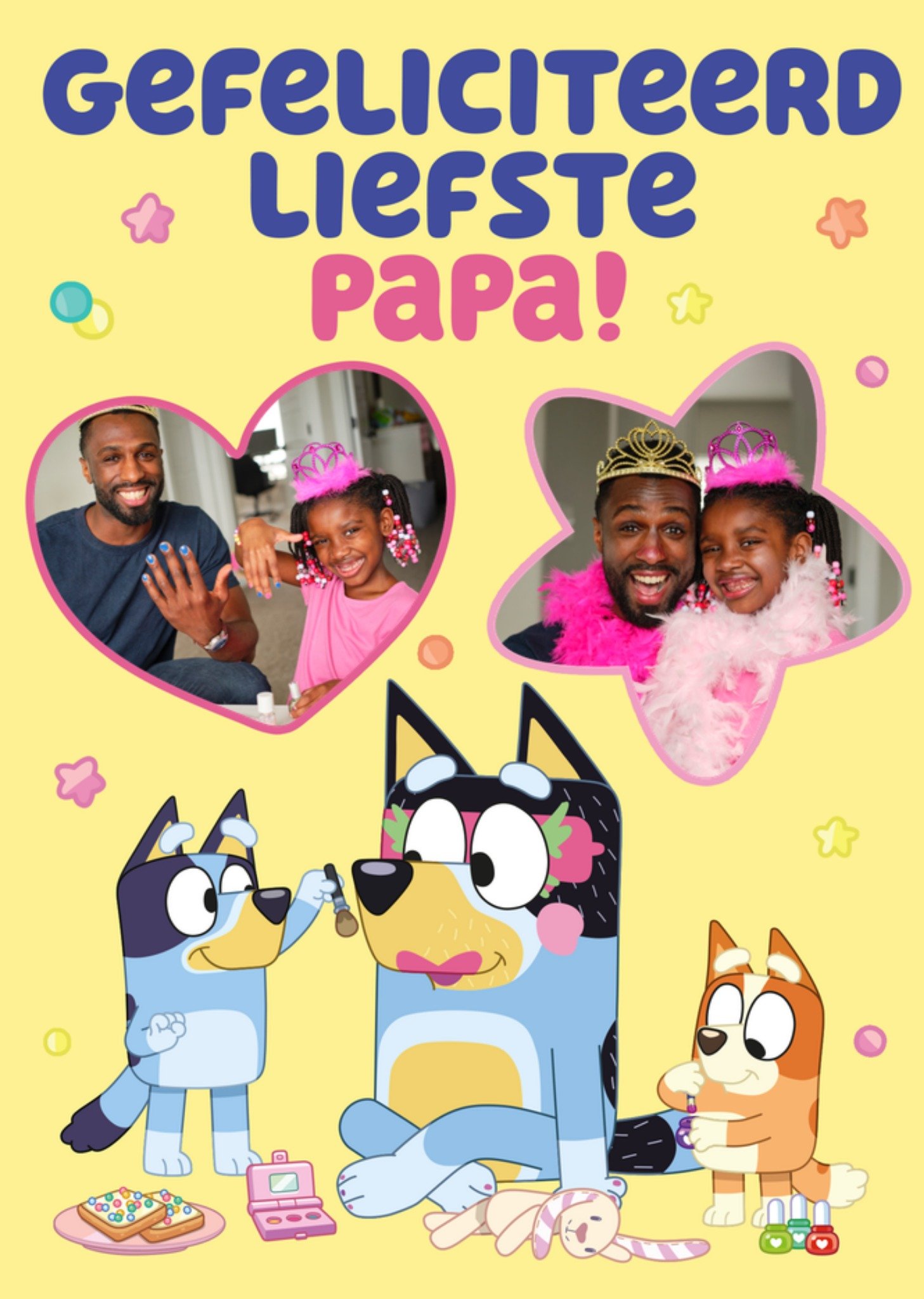 Verjaardagskaart Bluey Gefeliciteerd liefste papa! Greetz