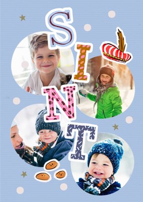 Kleurrijk Patroon Collage Sinterklaas Kaart