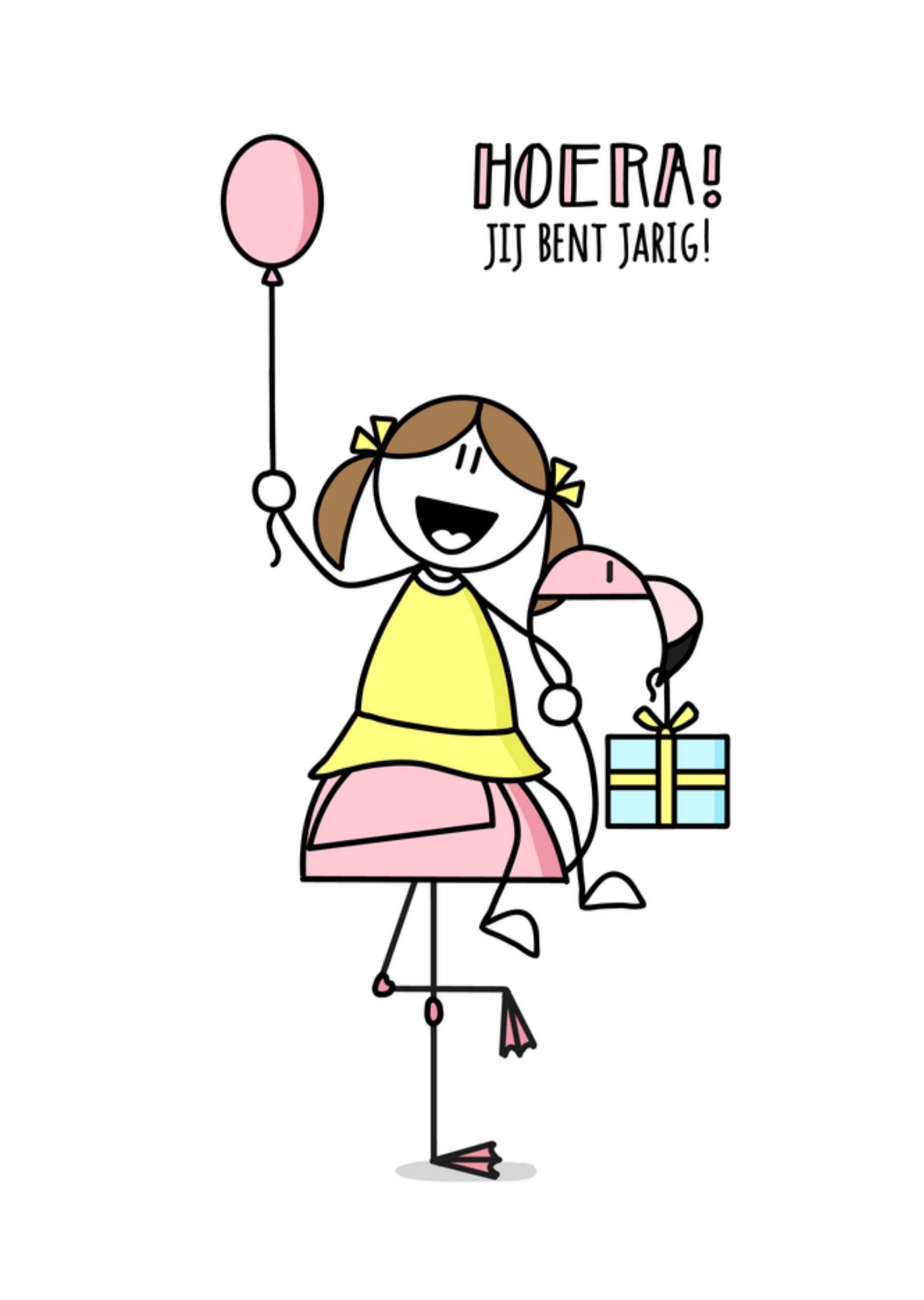 Verjaardagskaart Flamingo Kaart YH Tekent