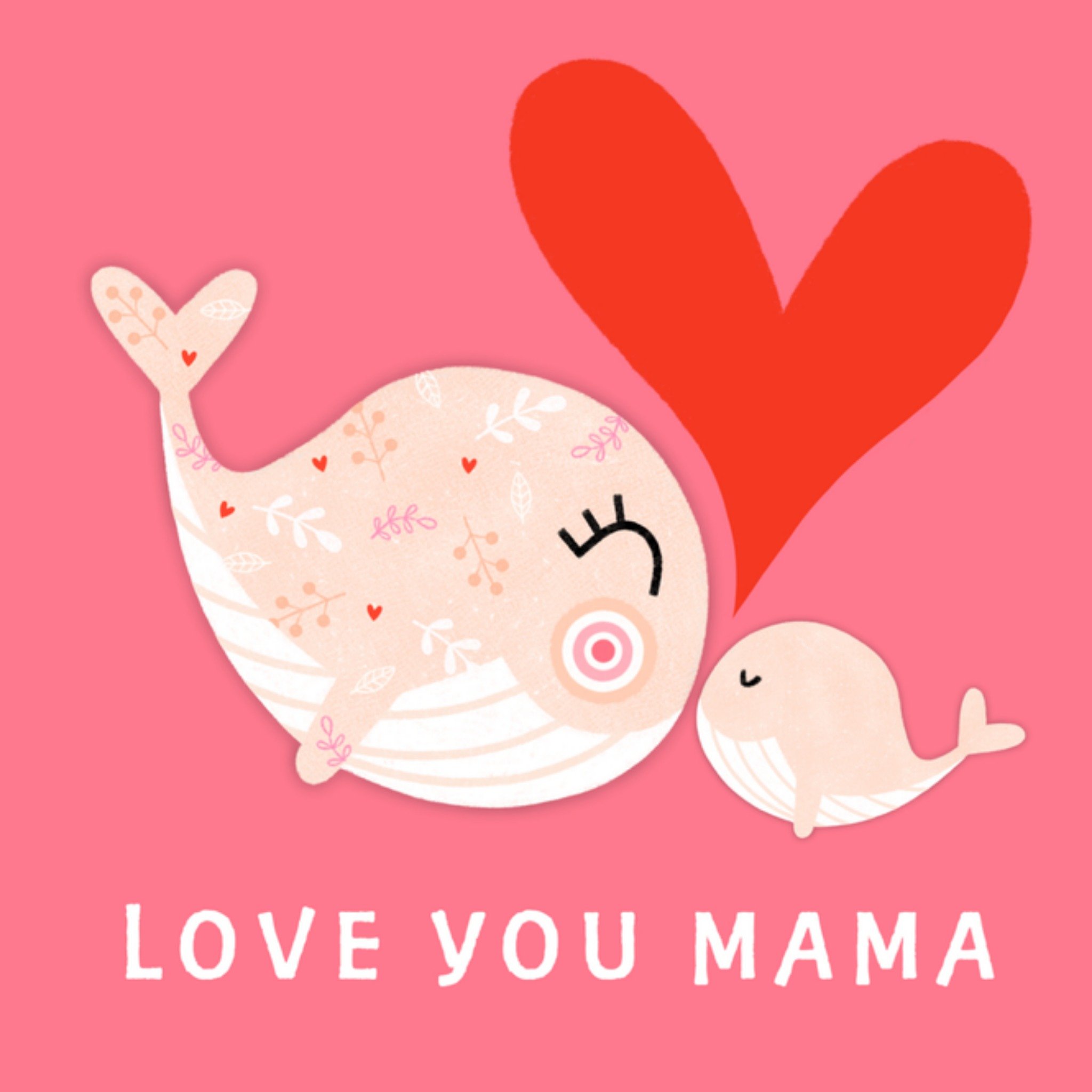 Moederdagkaart Walvis Vierkante Kaart Marieke Witke