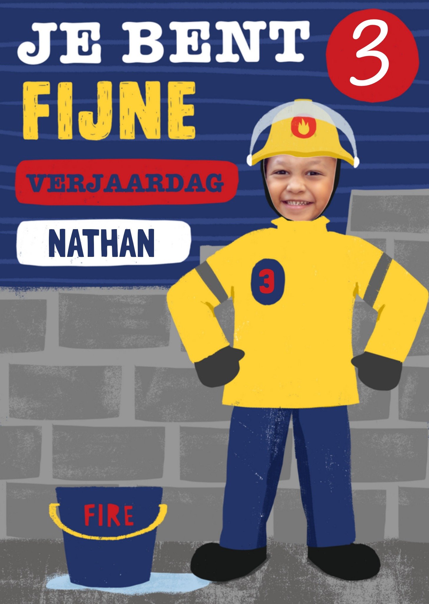 Greetz Verjaardag Brandweer Jongen Standard Card