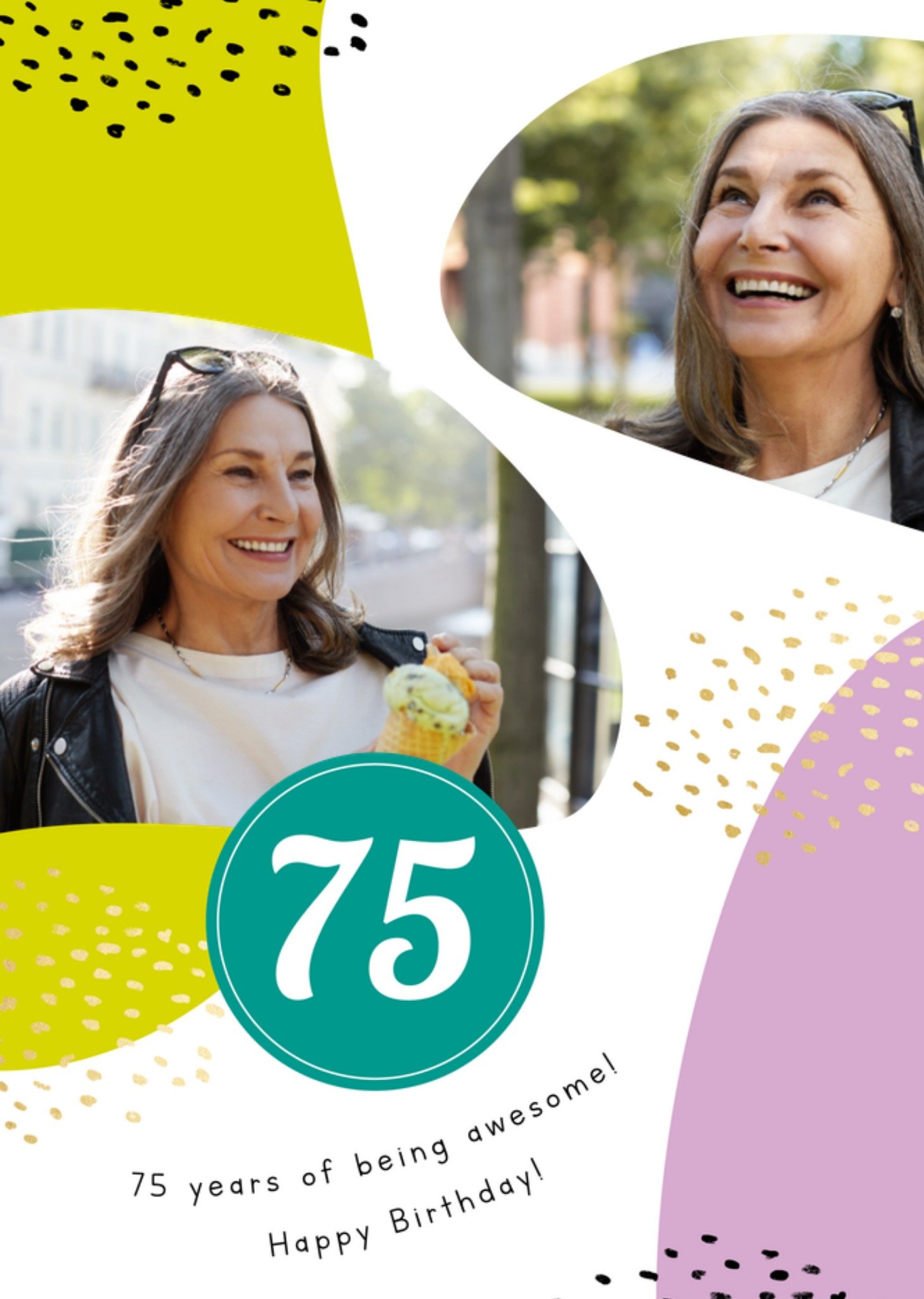 Verjaardagskaart 75 years of being awesome! Fotokaart Kaart Greetz