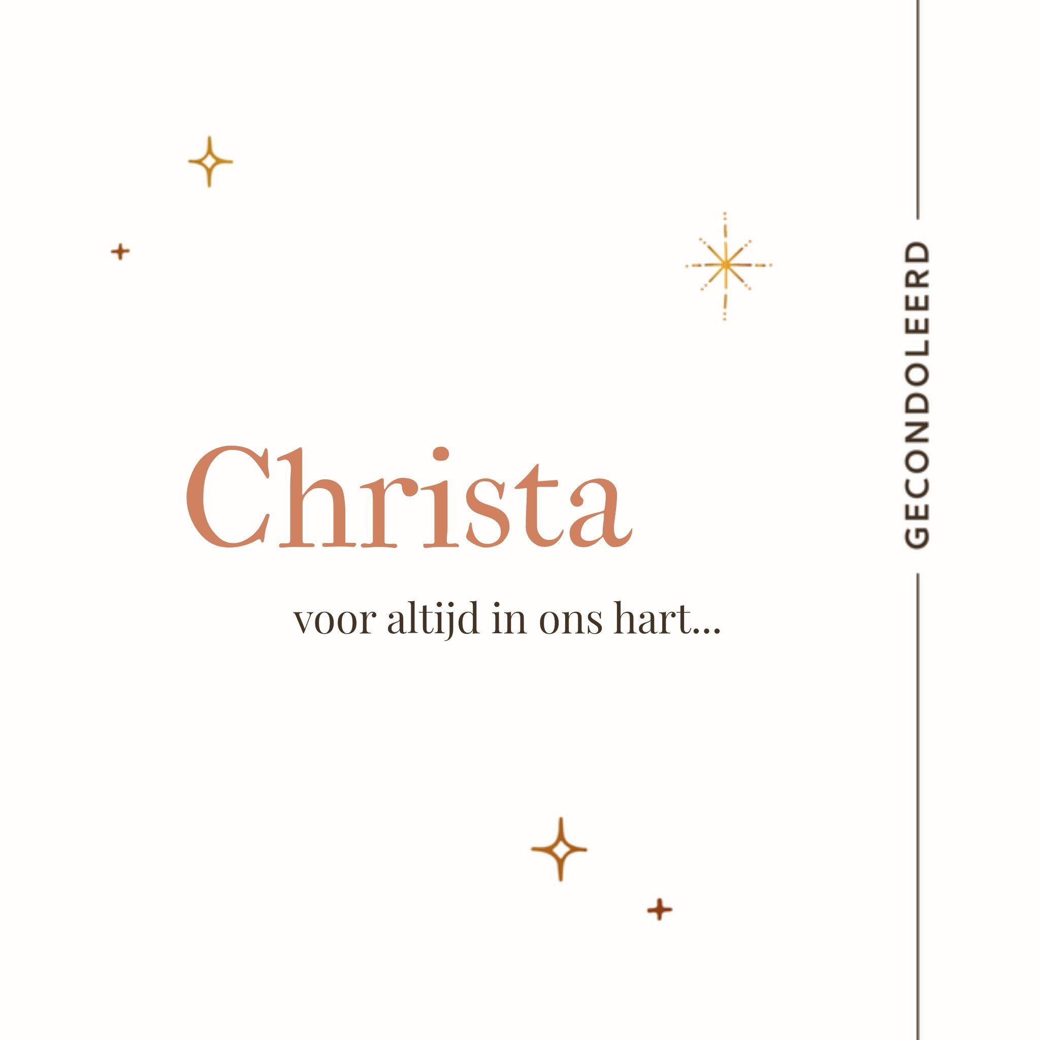 Greetz Condoleancekaart met naam Vierkant