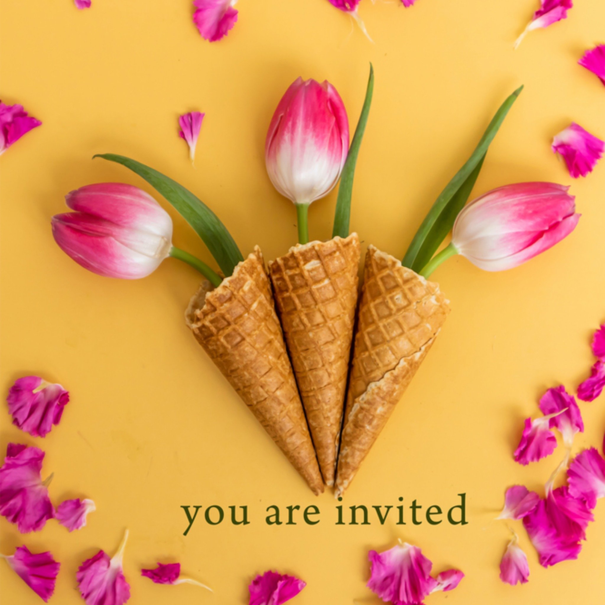 Save the date tulpen Vierkante Kaart Photoflash