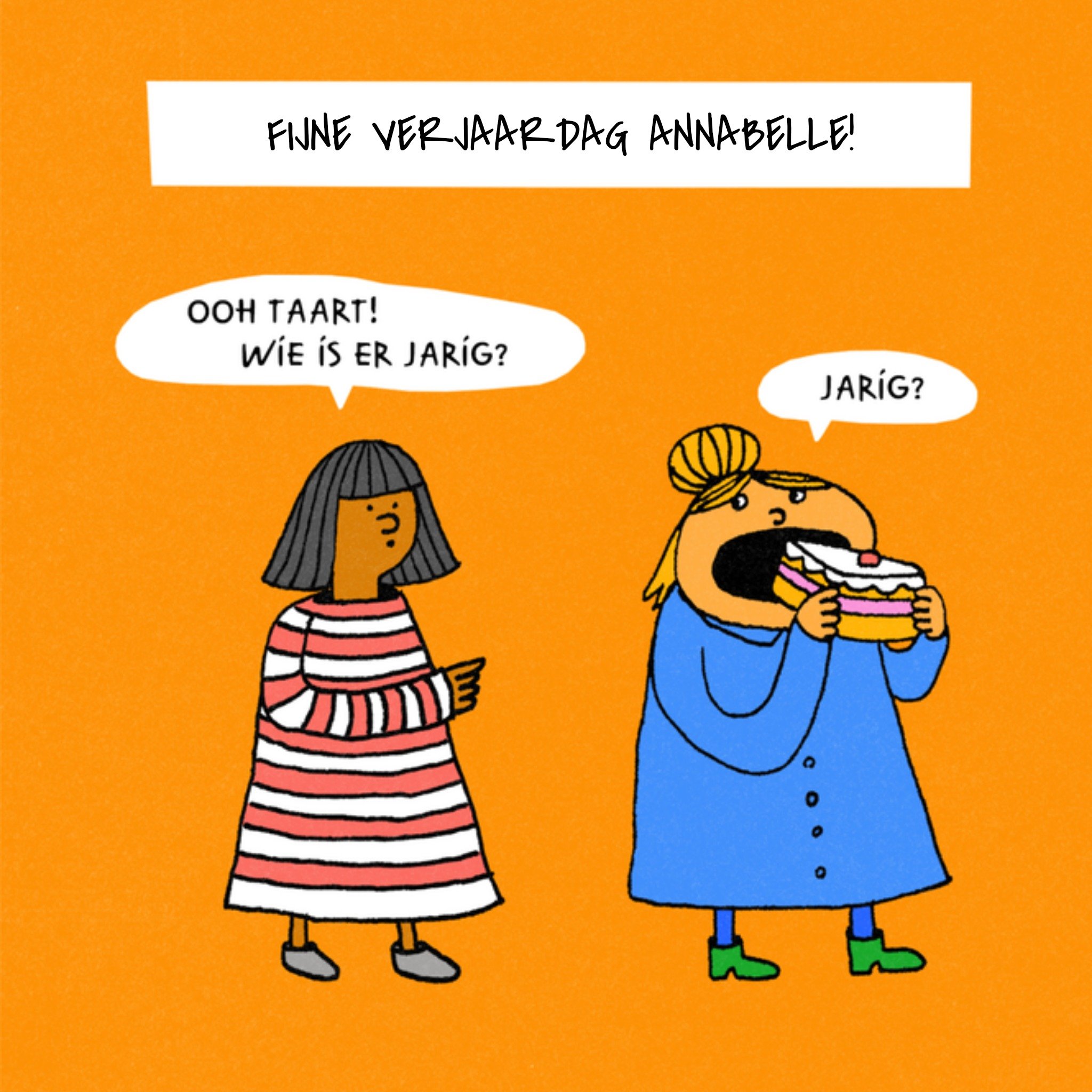 Greetz Verjaardag Oranje Humor Vierkant