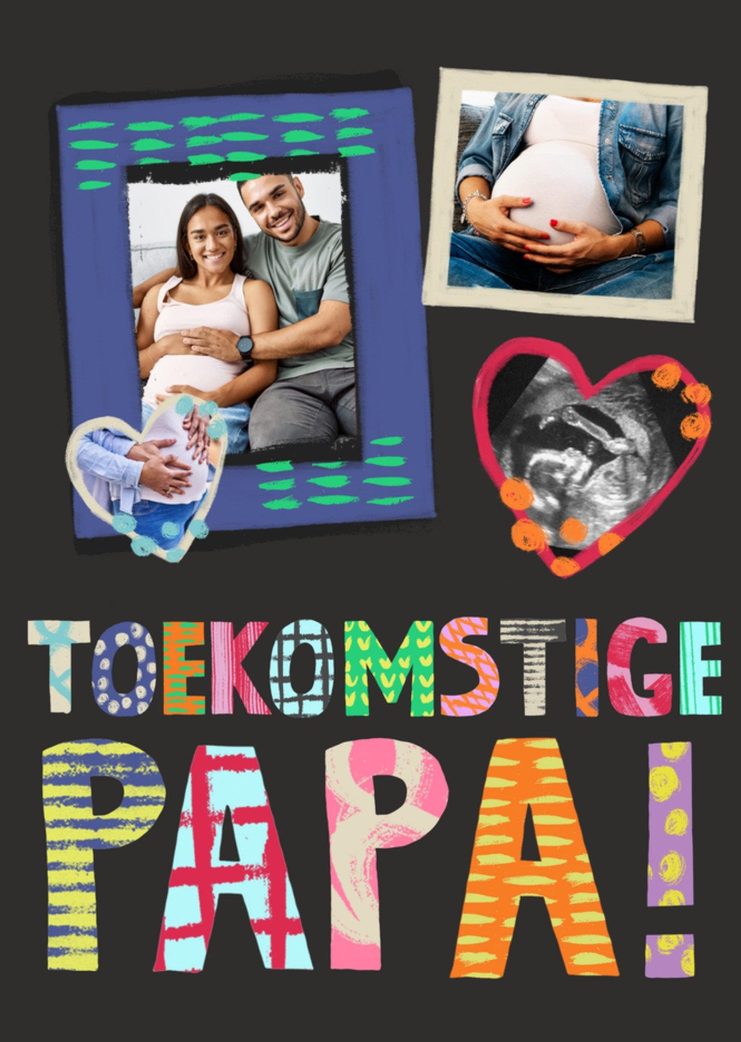 Greetz Vaderdagkaart Toekomstige Papa Aanpasbare foto Standard Card