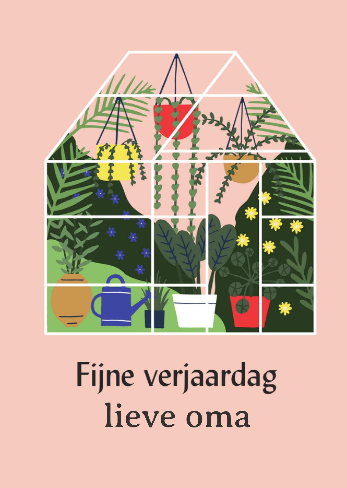 Verjaardagskaart plantenkas oma Greetz
