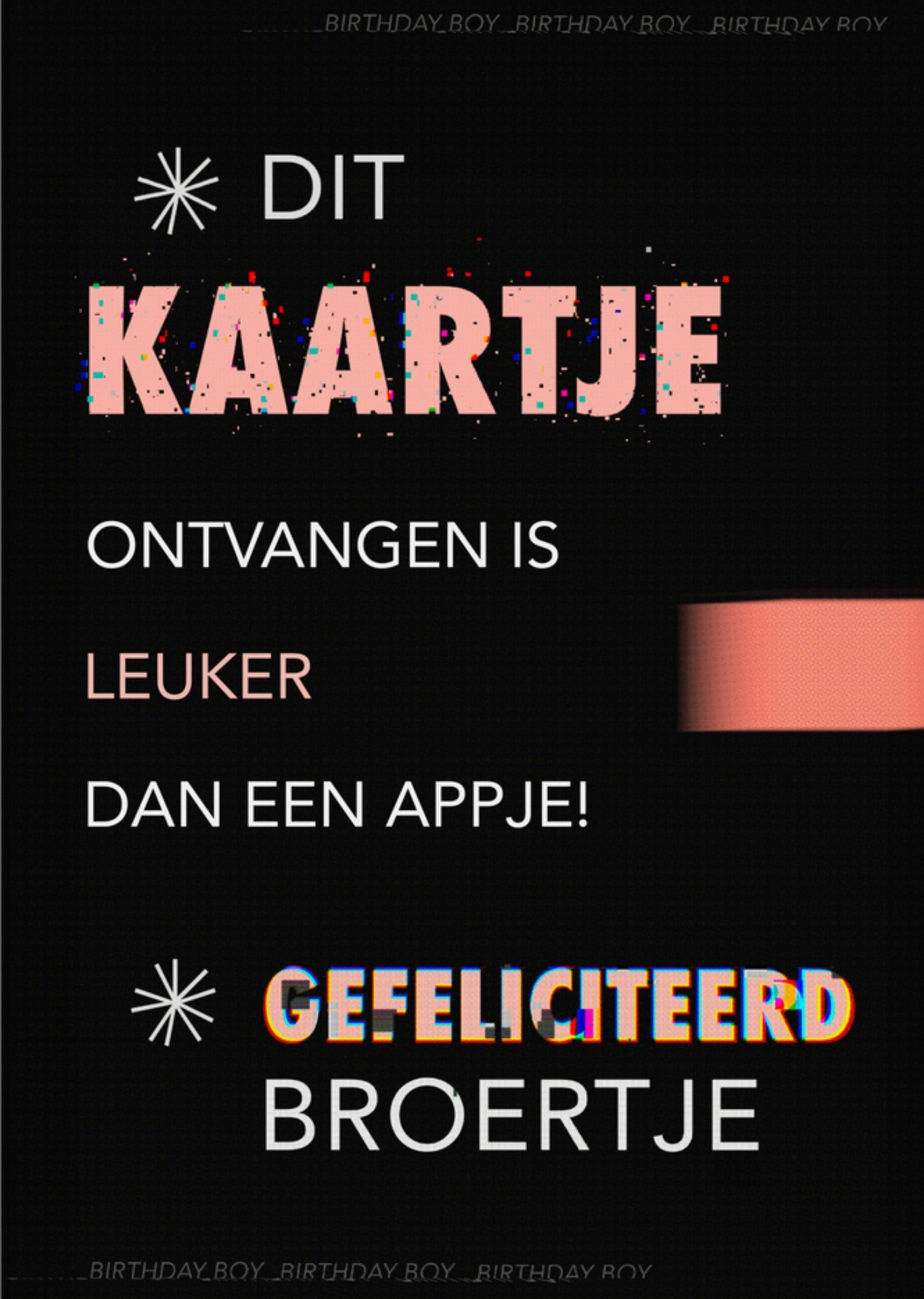 Verjaardagskaart Broertje Typografie Greetz