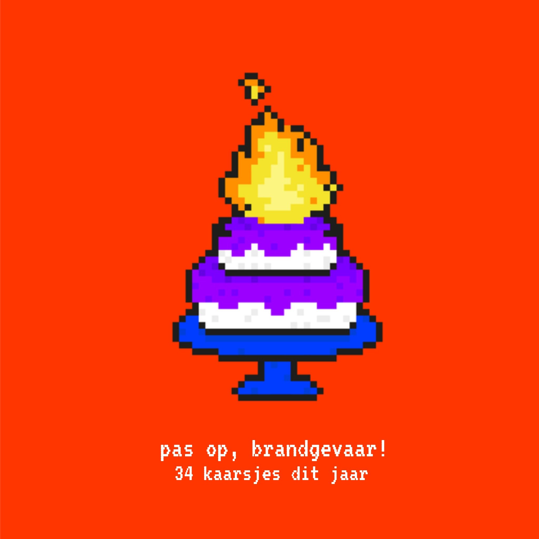 Greetz Verjaardagskaart pixel met leeftijd Vierkant
