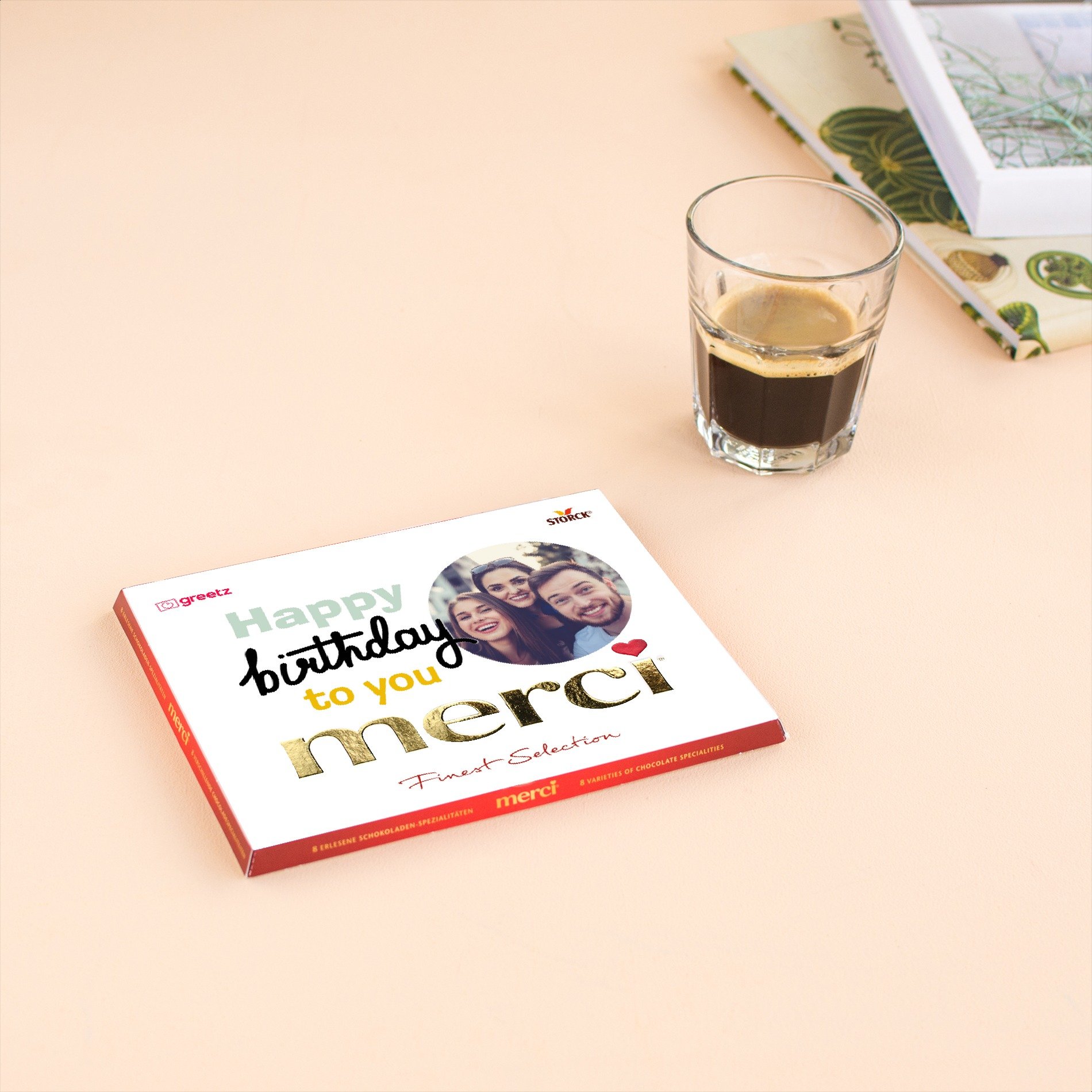 Merci | Birthday met eigen foto | 250g | Personalised Chocolate