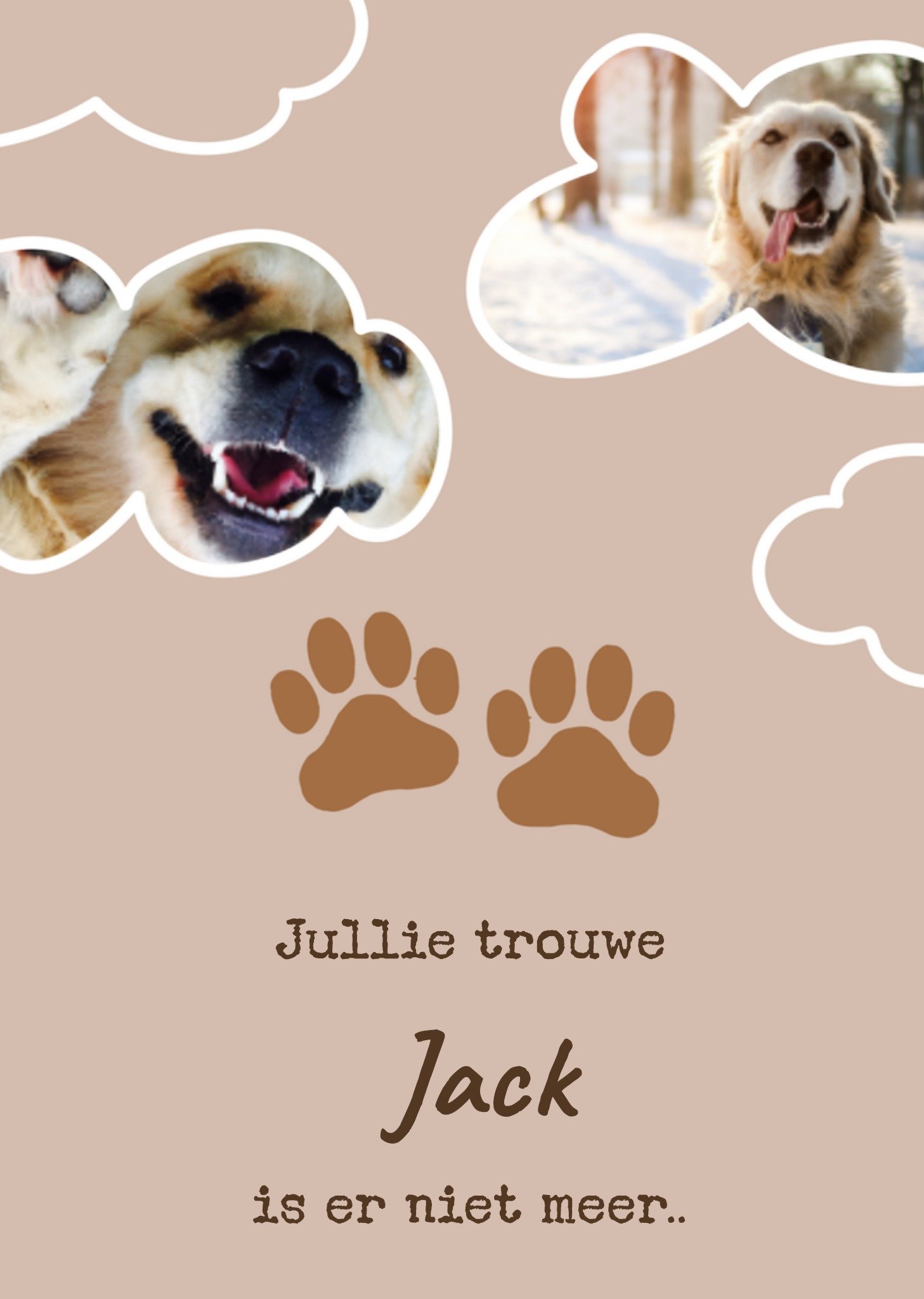 Condoleancekaart Trouwe viervoeter Kaart Greetz