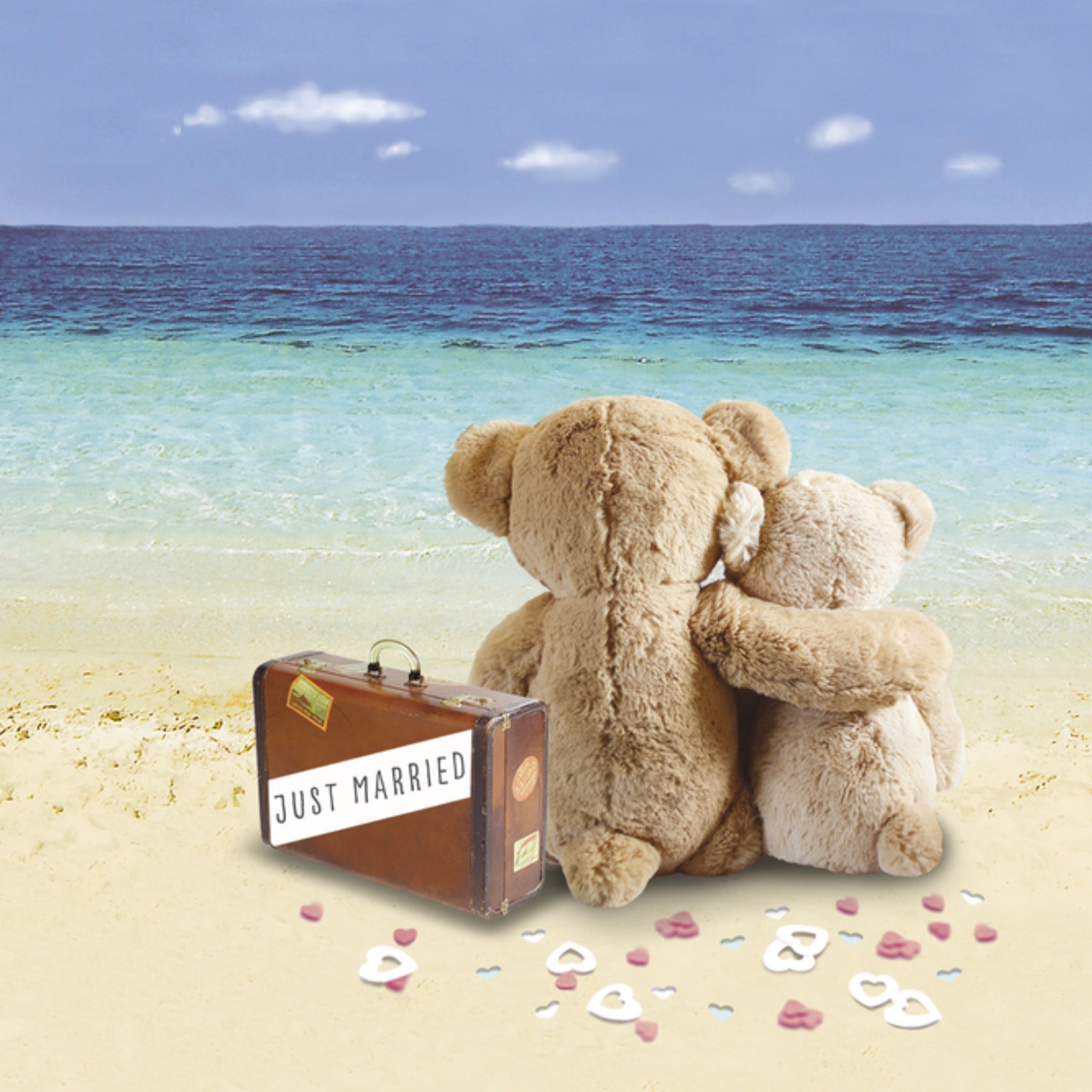 UK Greetings Huwelijkskaart Teddyberen Vierkant