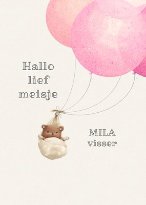 Uddle | Geboortekaart | Hallo Lieve Meisje