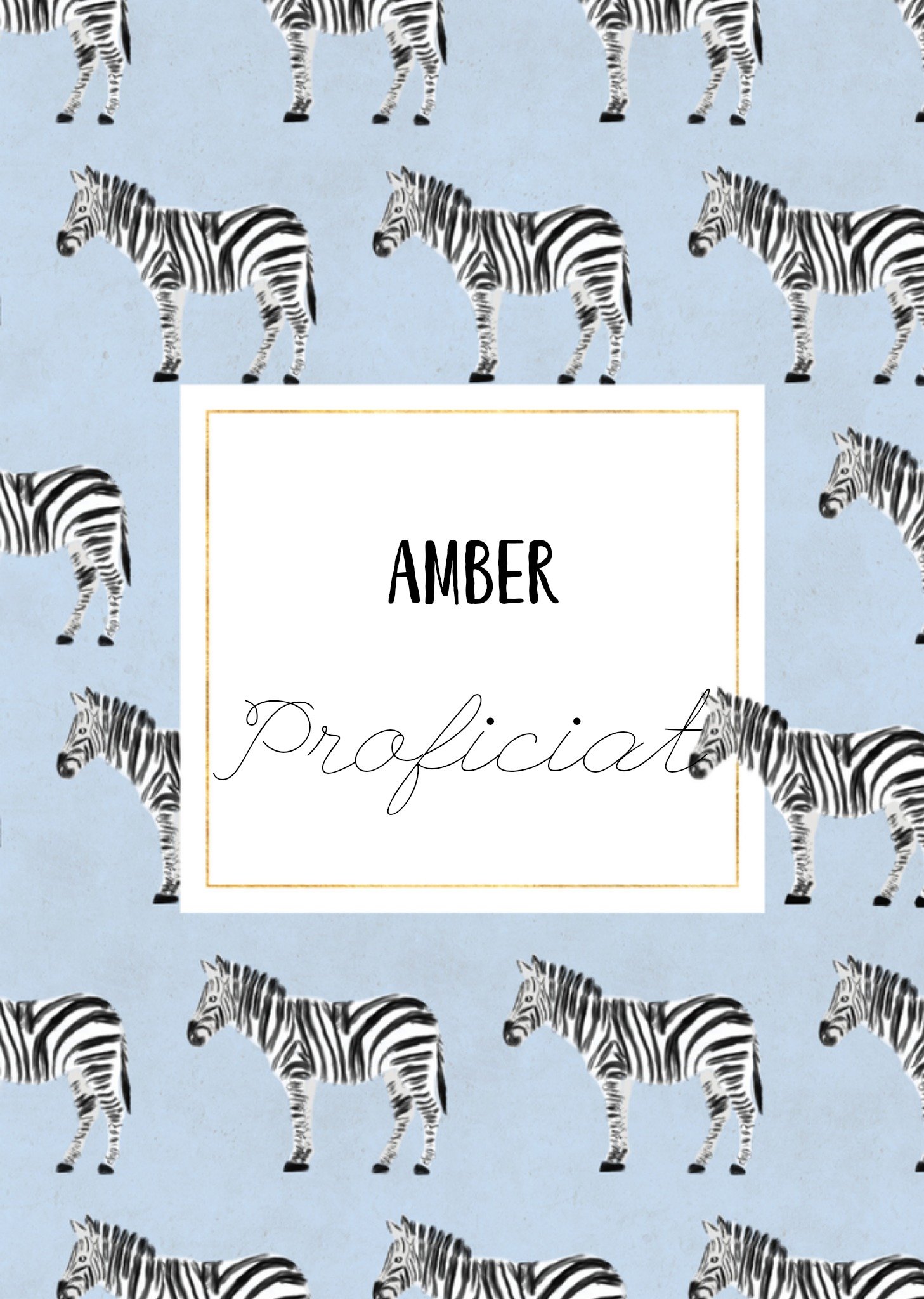 Greetz Felicitatiekaart zebra met naam Standard Card