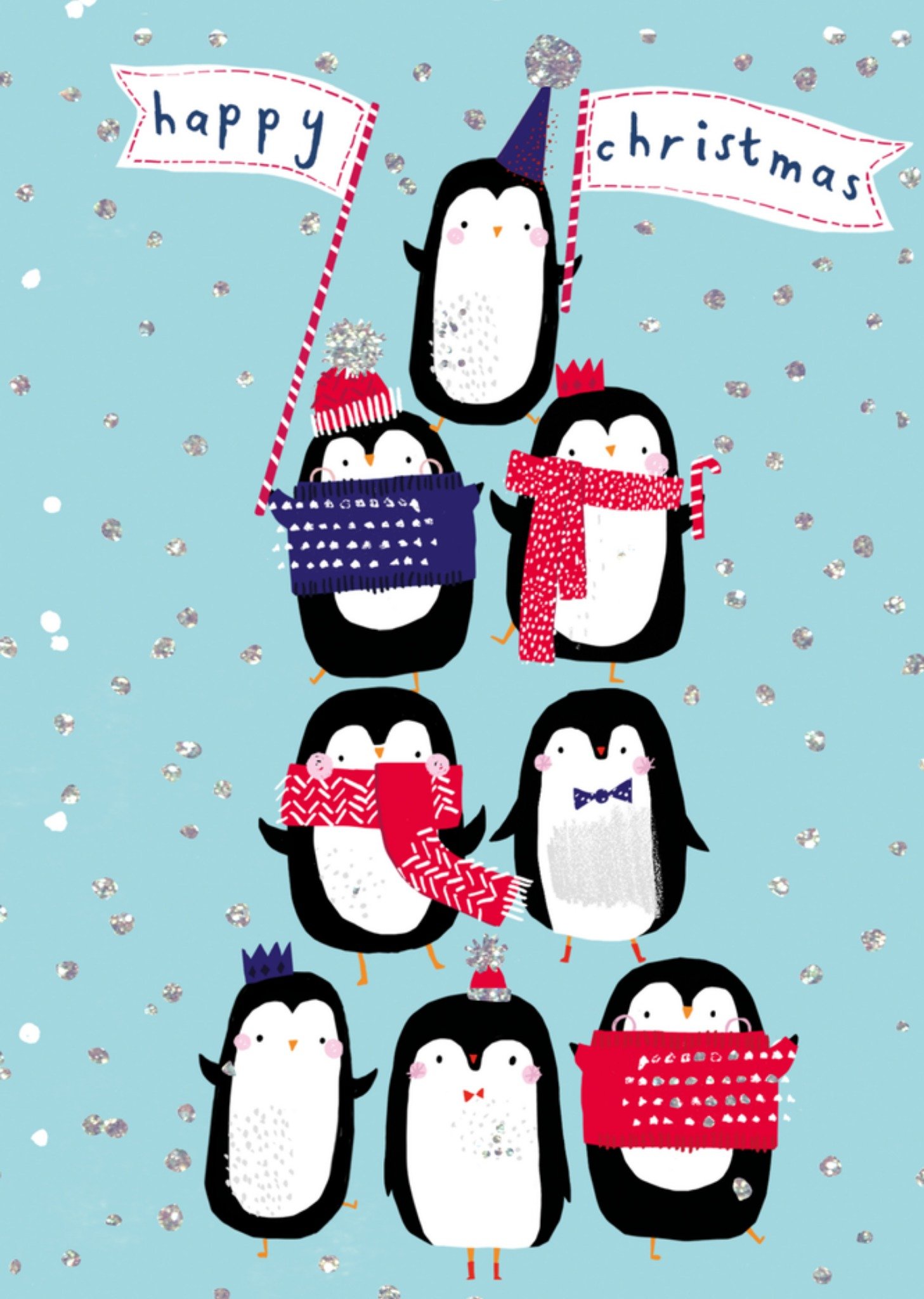 Kerstkaart pinguins Hotchpotch