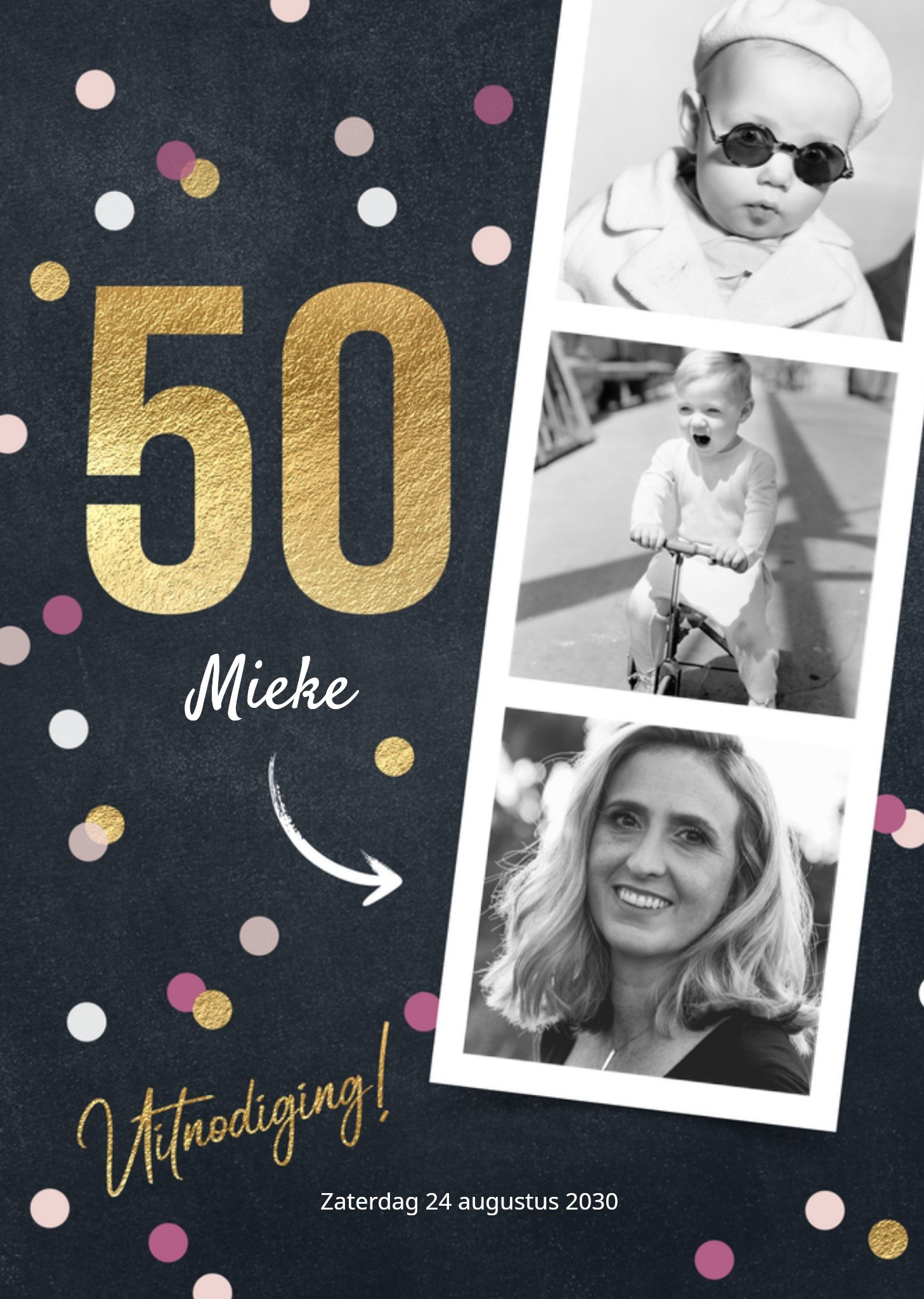 Uitnodiging Verjaardagsfeest 50 KaartLuckz