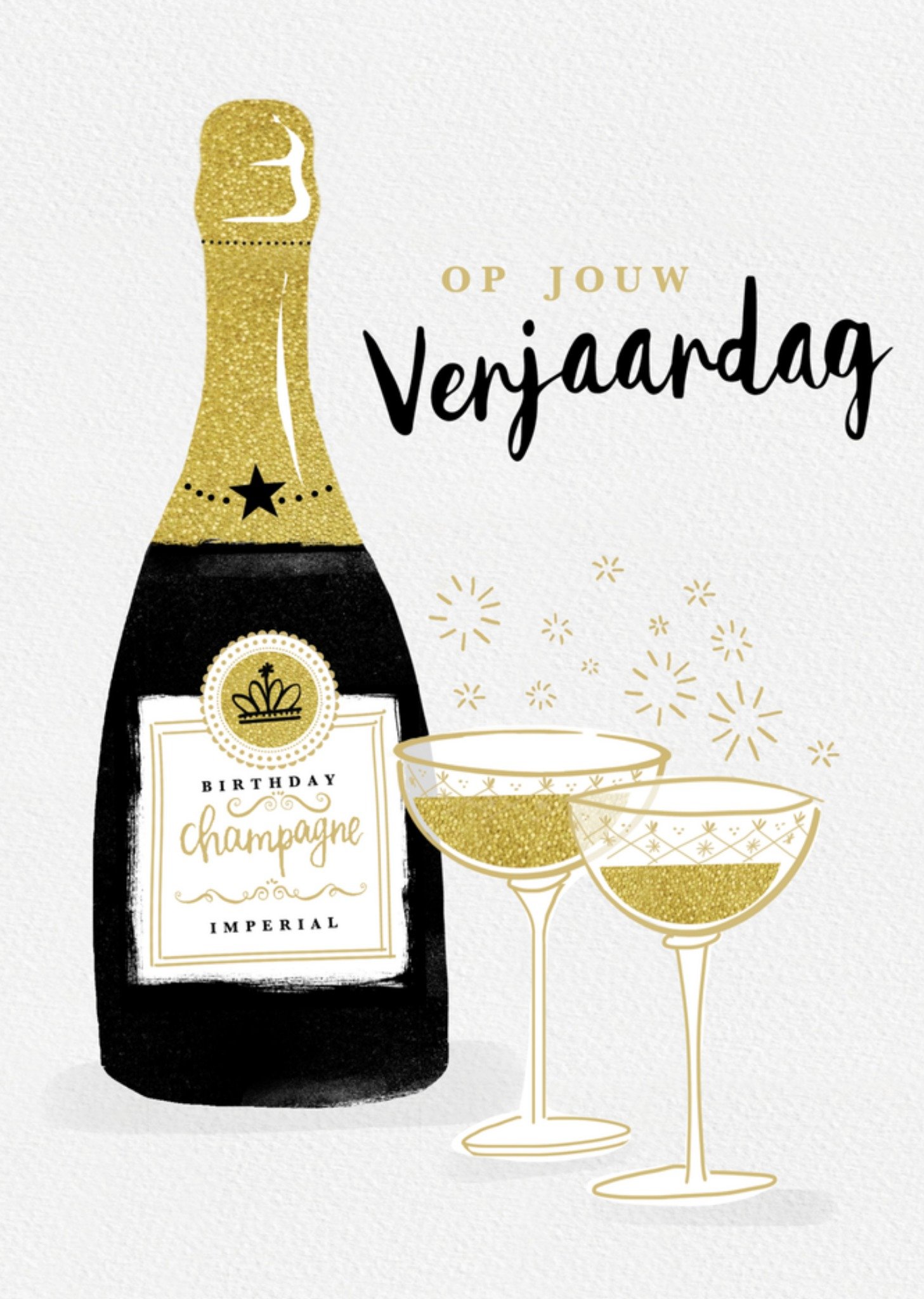 Verjaardagskaart champagne Kaart Emma Proctor